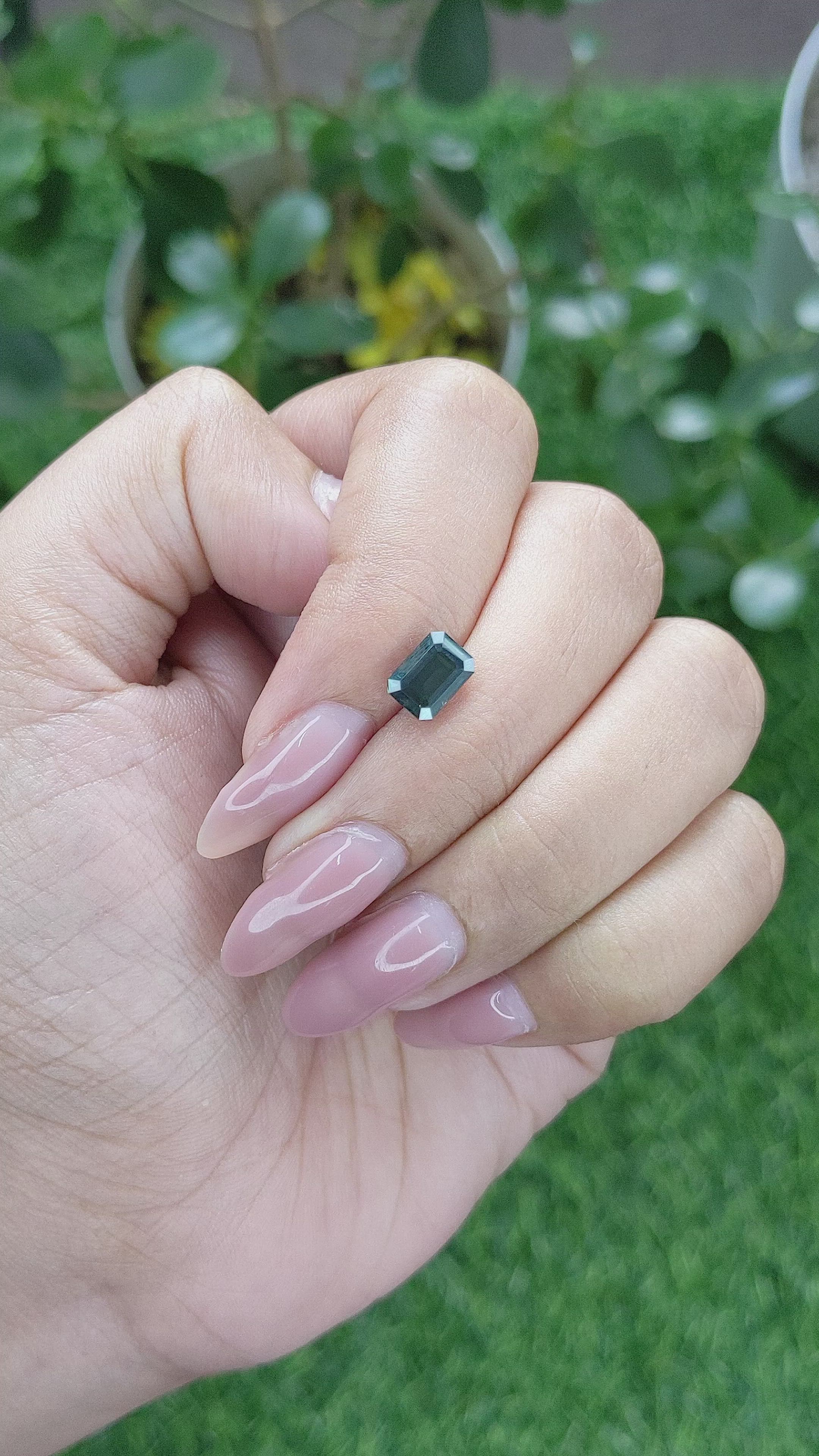 1.69 Ct. Bluish Green Sapphire from Tanzania Size Video