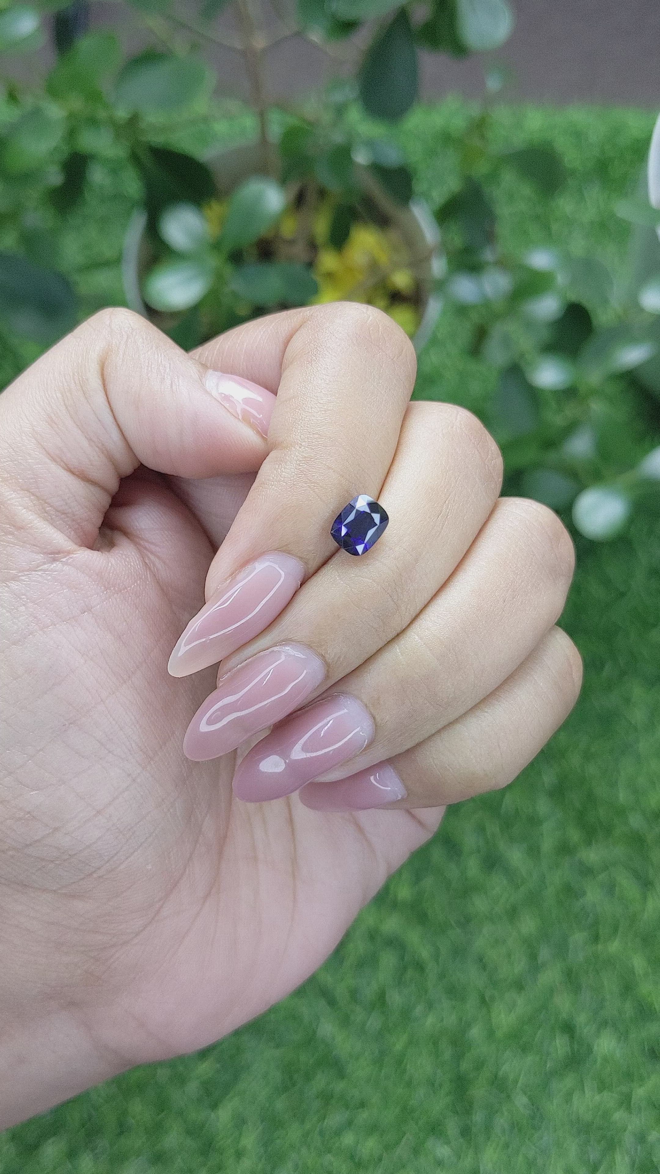 1.71 Ct. Blue Sapphire from Tanzania Size Video