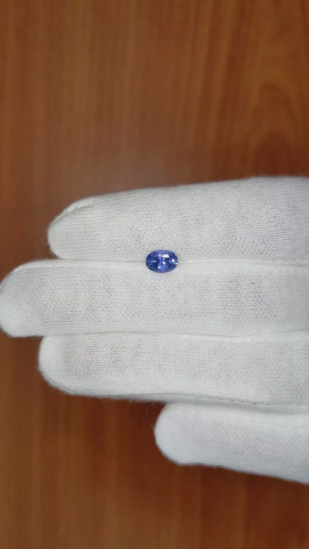 0.70 Ct. Blue Sapphire from Ceylon (Sri Lanka) Size Video