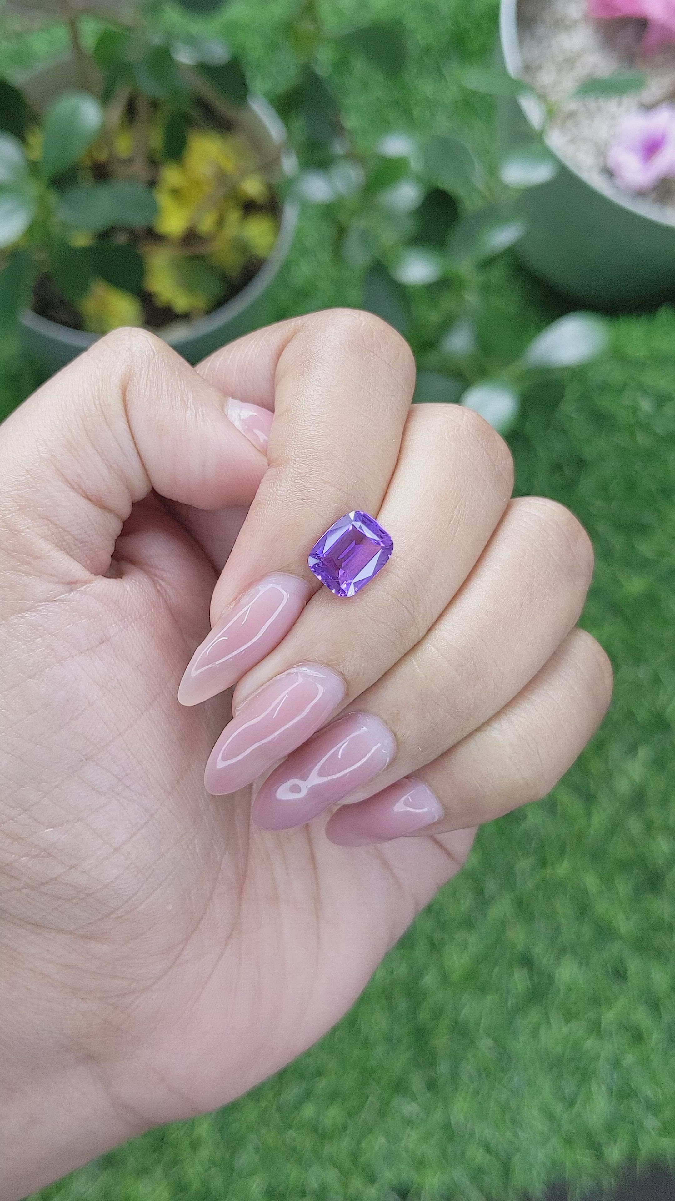 3.05 Ct. Purple Sapphire from Tanzania Size Video