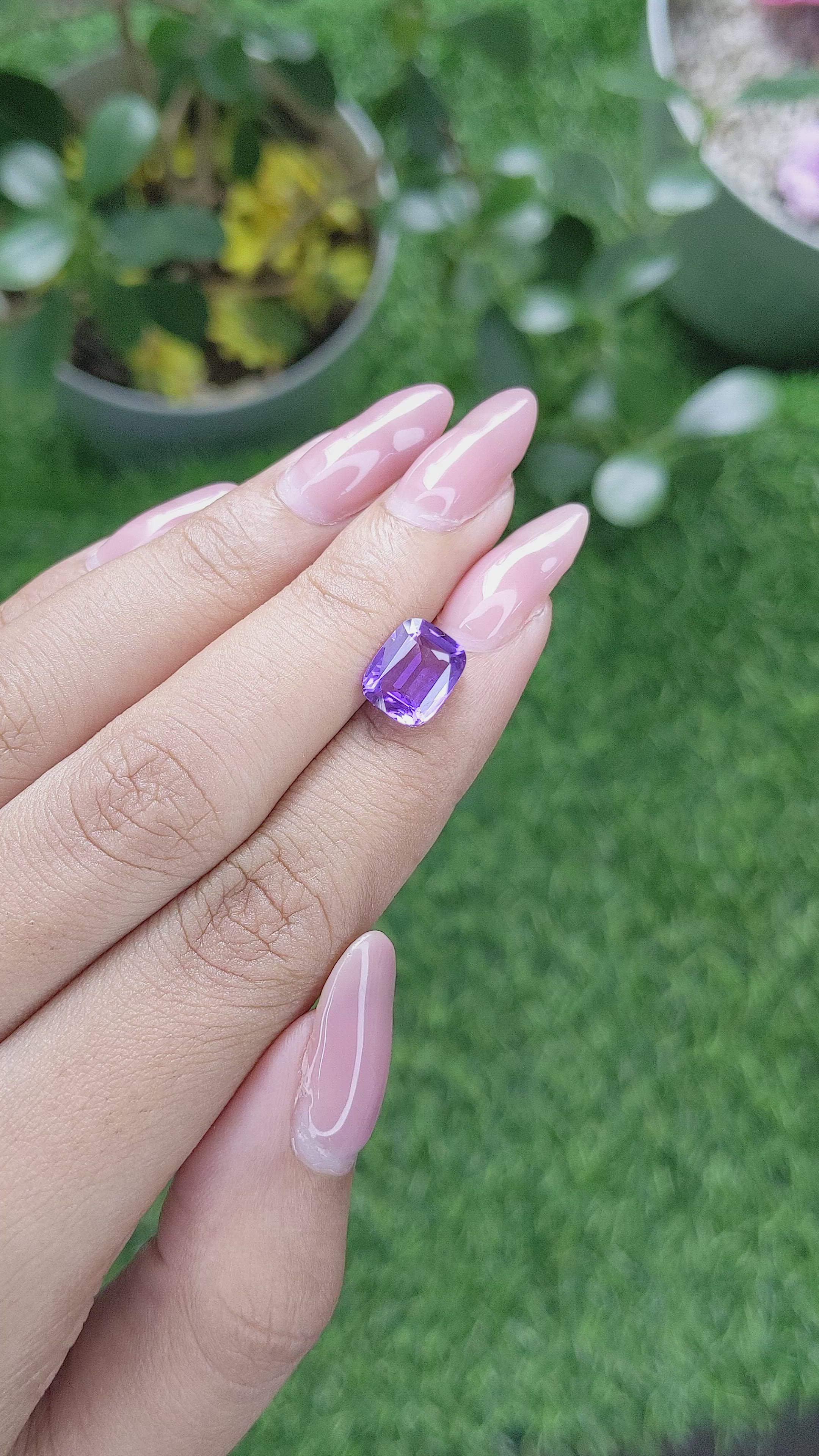 3.05 Ct. Purple Sapphire from Tanzania Size Video