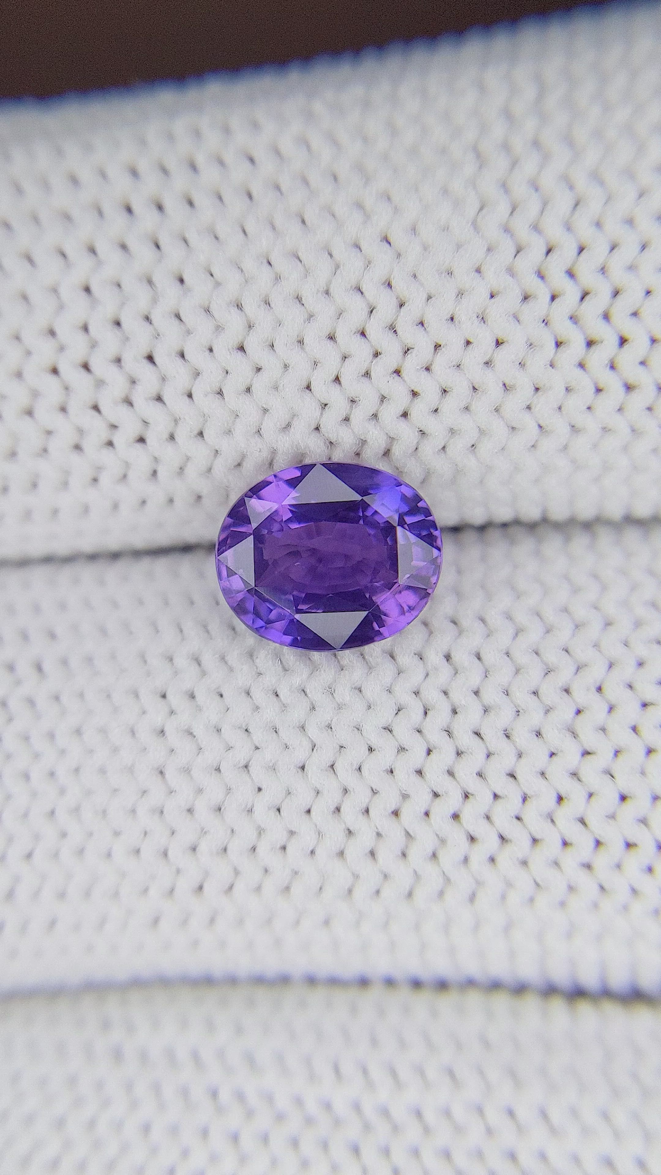 2.06 Ct. Bluish Purple Sapphire from Madagascar Size Video