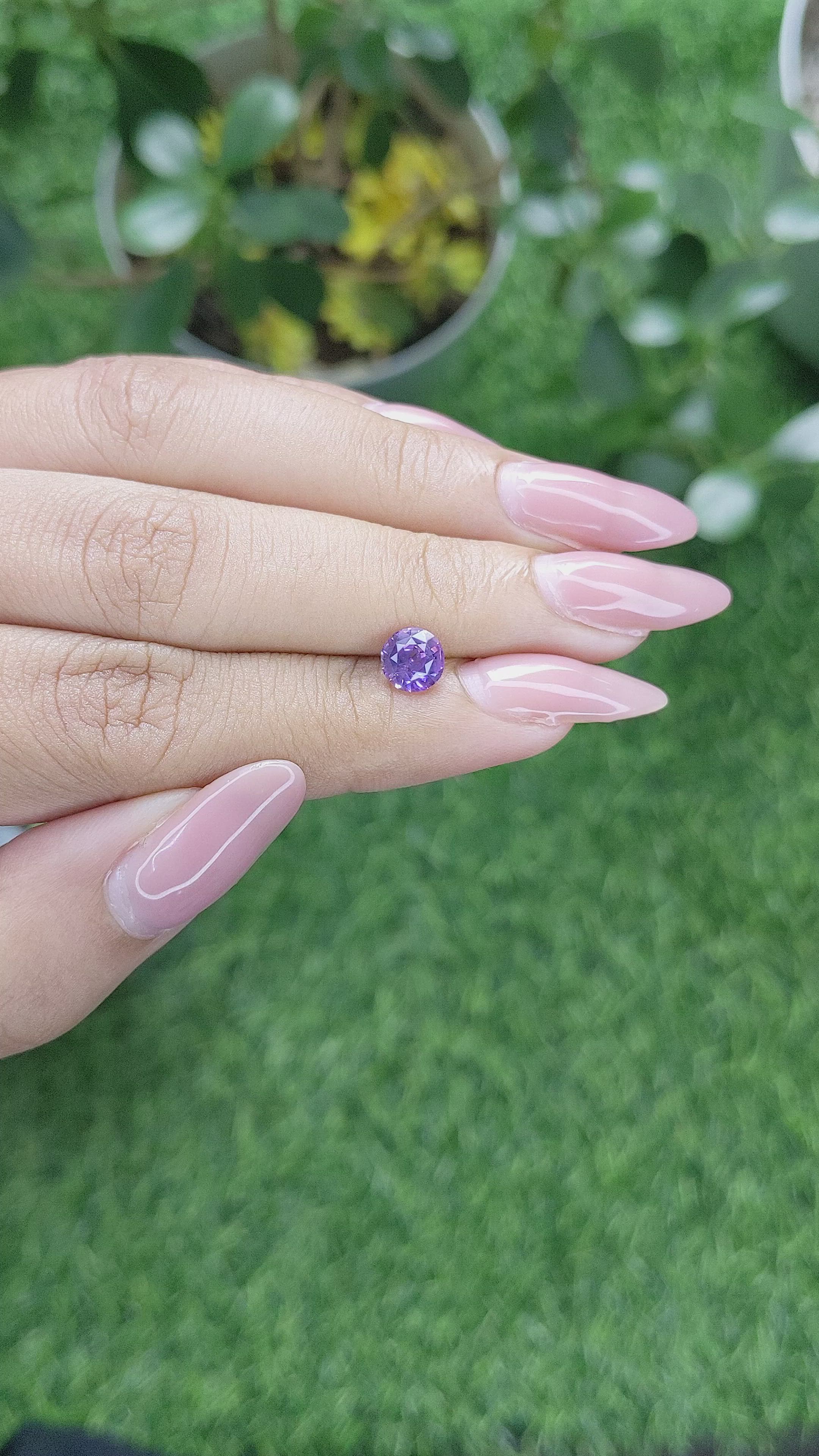 1.24 Ct. Purple Sapphire from Tanzania Size Video
