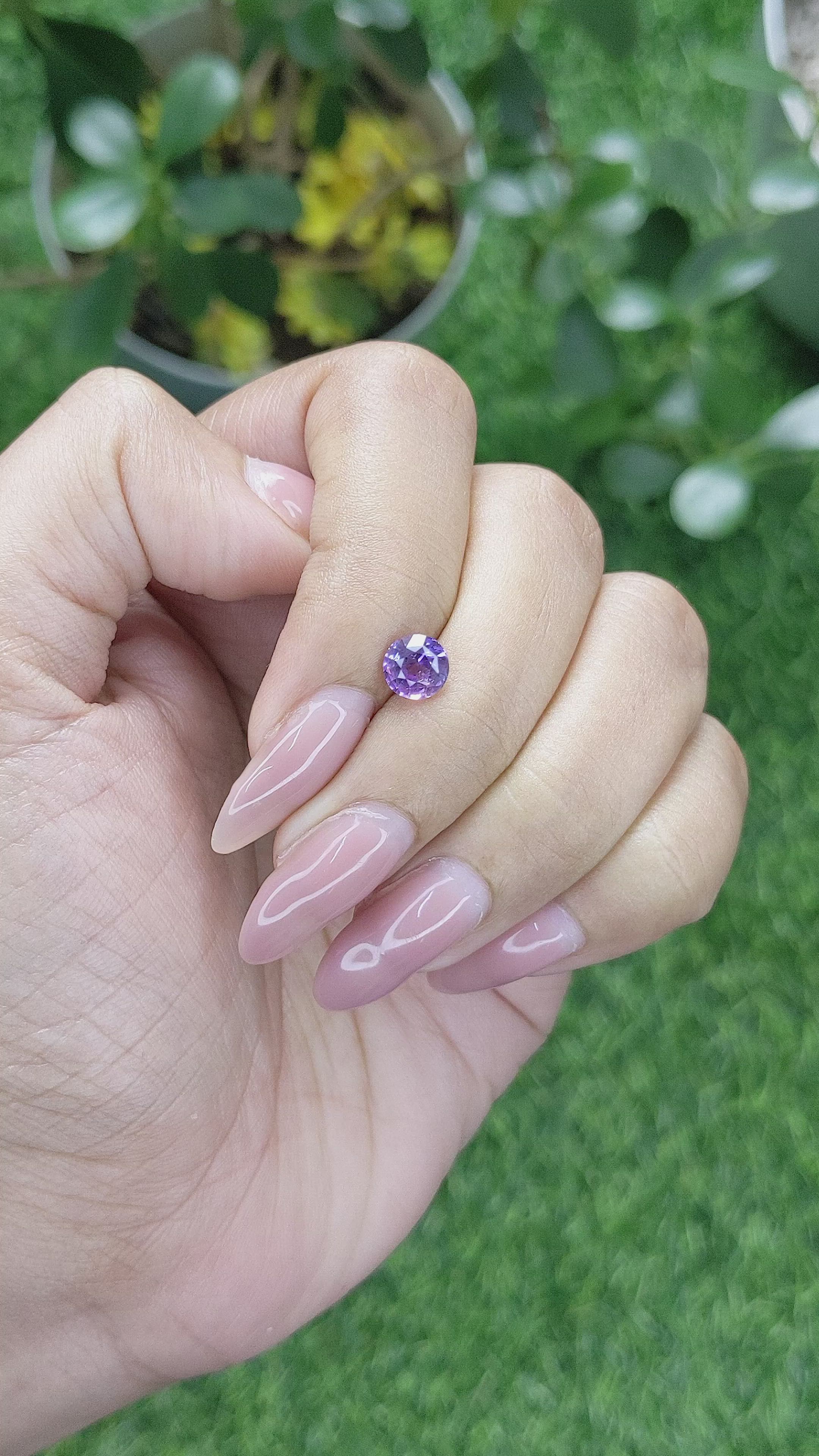 1.24 Ct. Purple Sapphire from Tanzania Size Video