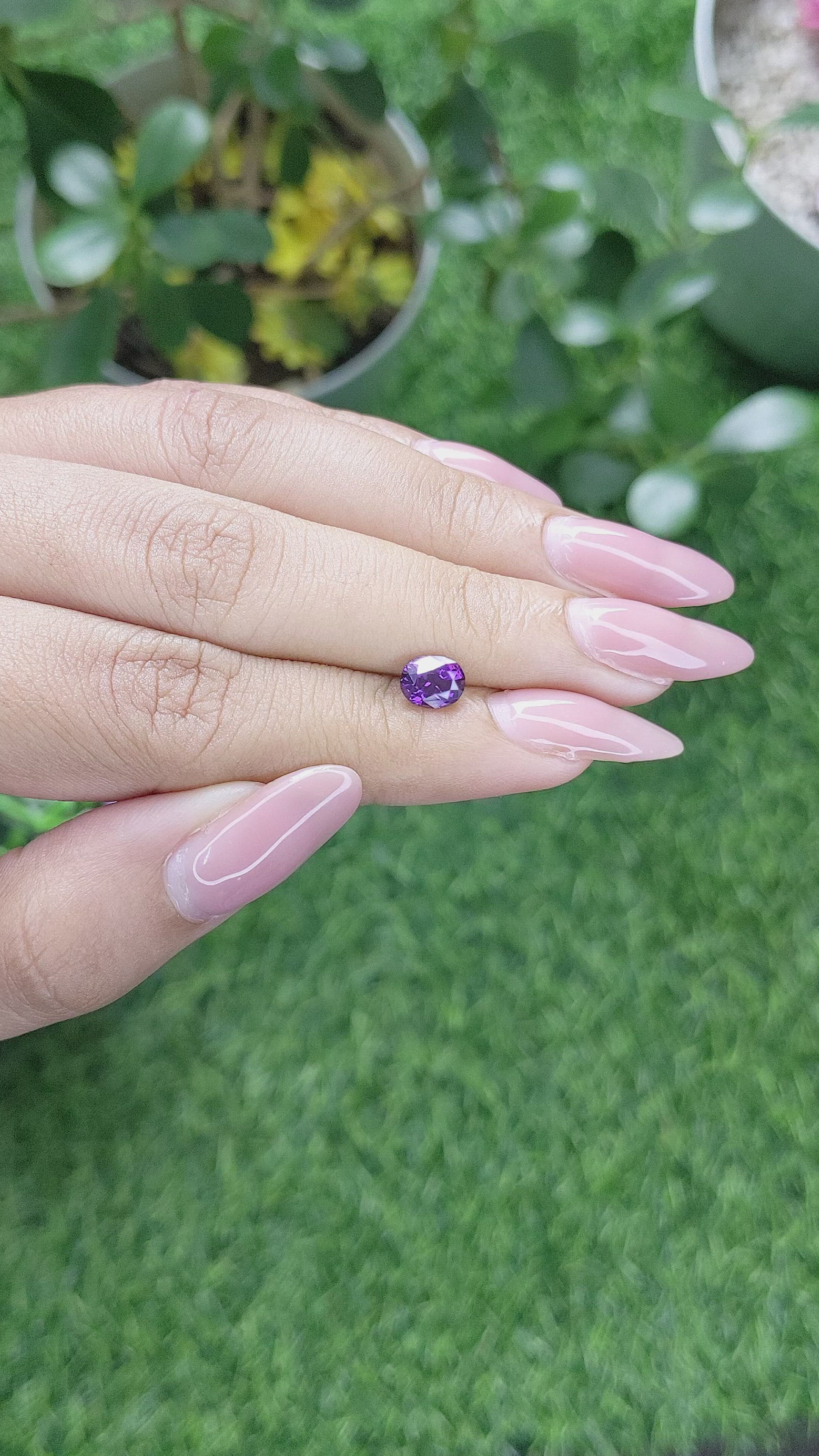 1.17 Ct. Purple Sapphire from Tanzania Size Video