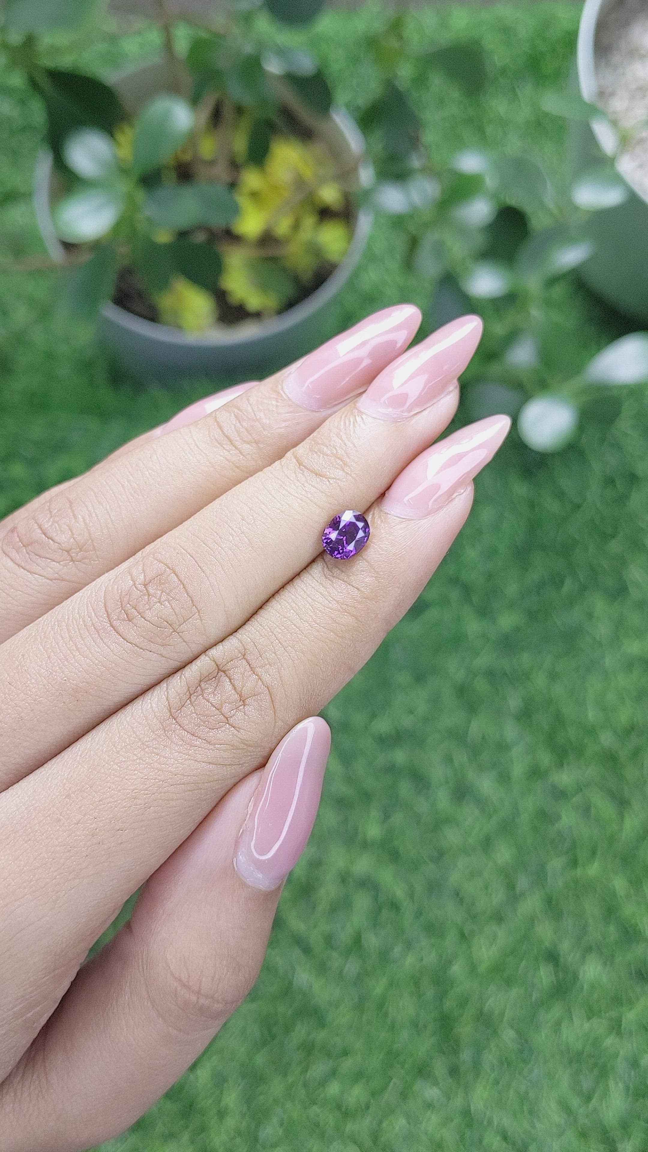 1.17 Ct. Purple Sapphire from Tanzania Size Video