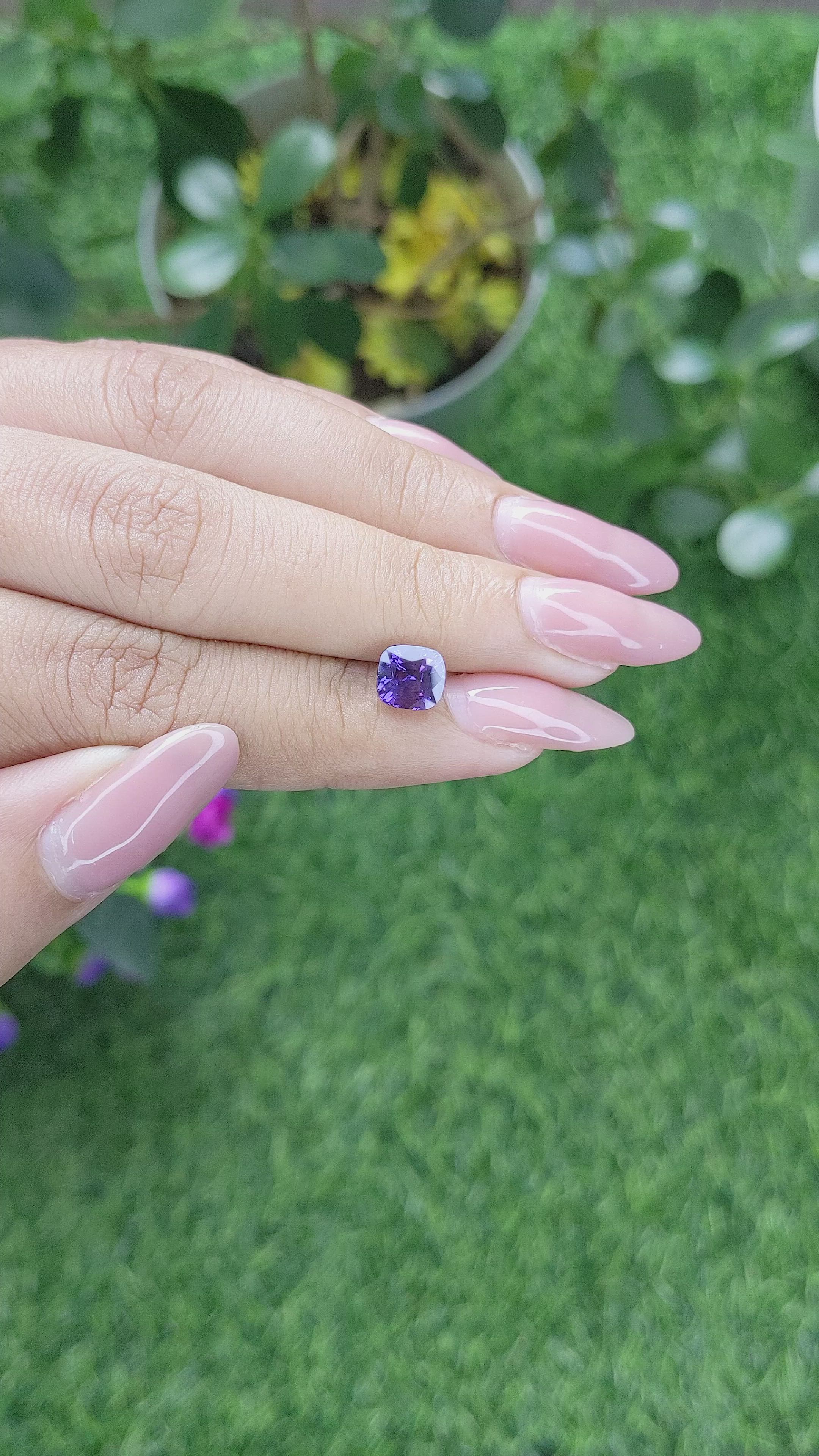 1.81 Ct. Bluish Purple Sapphire from Tanzania Size Video