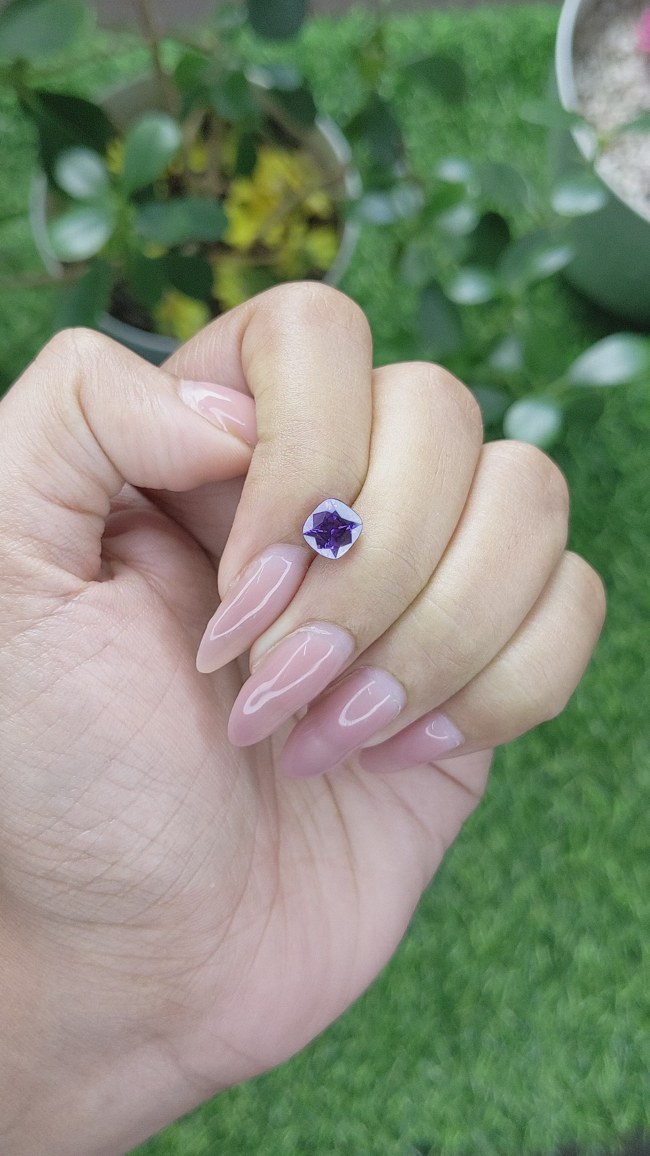 1.81 Ct. Bluish Purple Sapphire from Tanzania Size Video