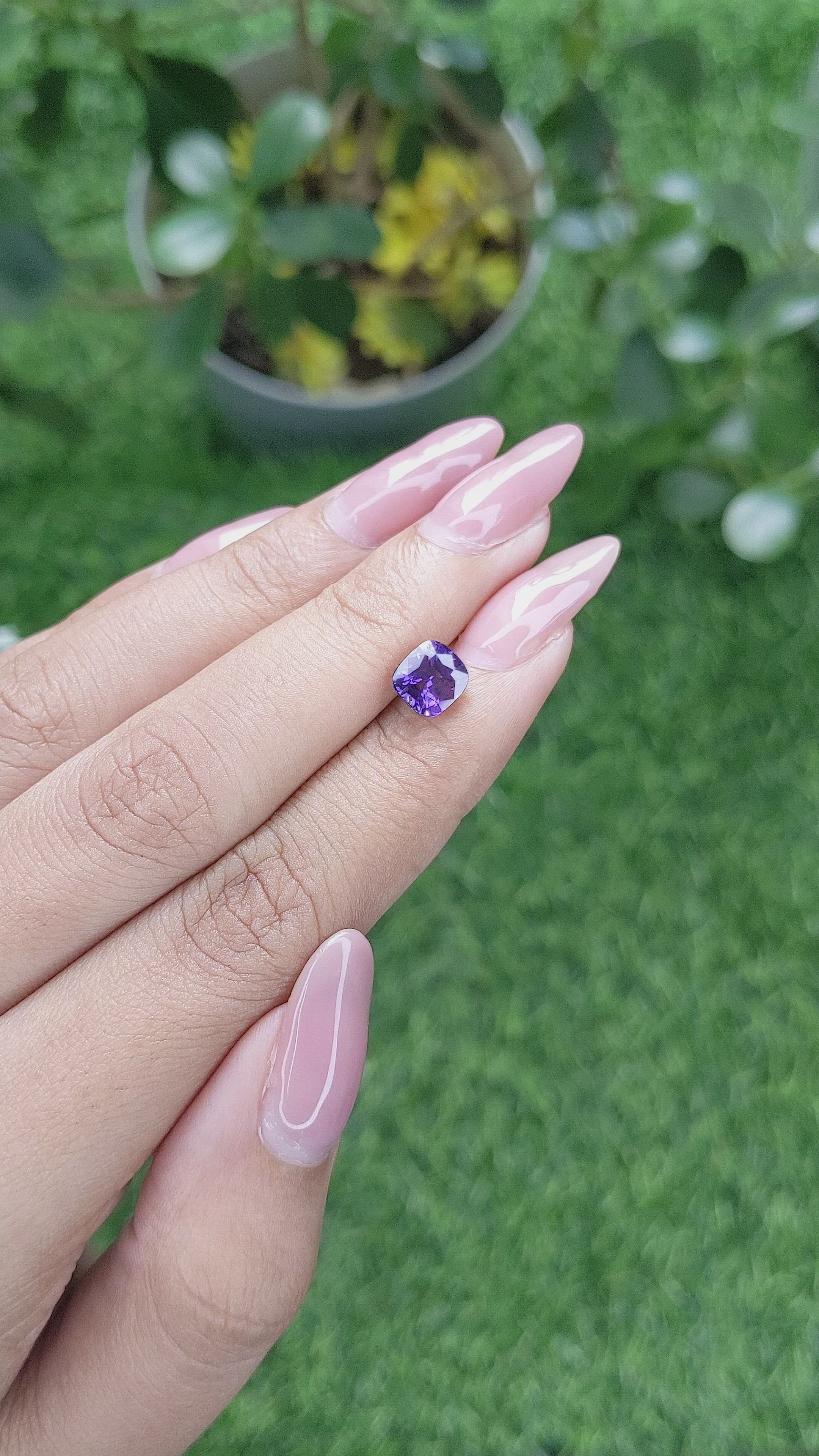 1.81 Ct. Bluish Purple Sapphire from Tanzania Size Video