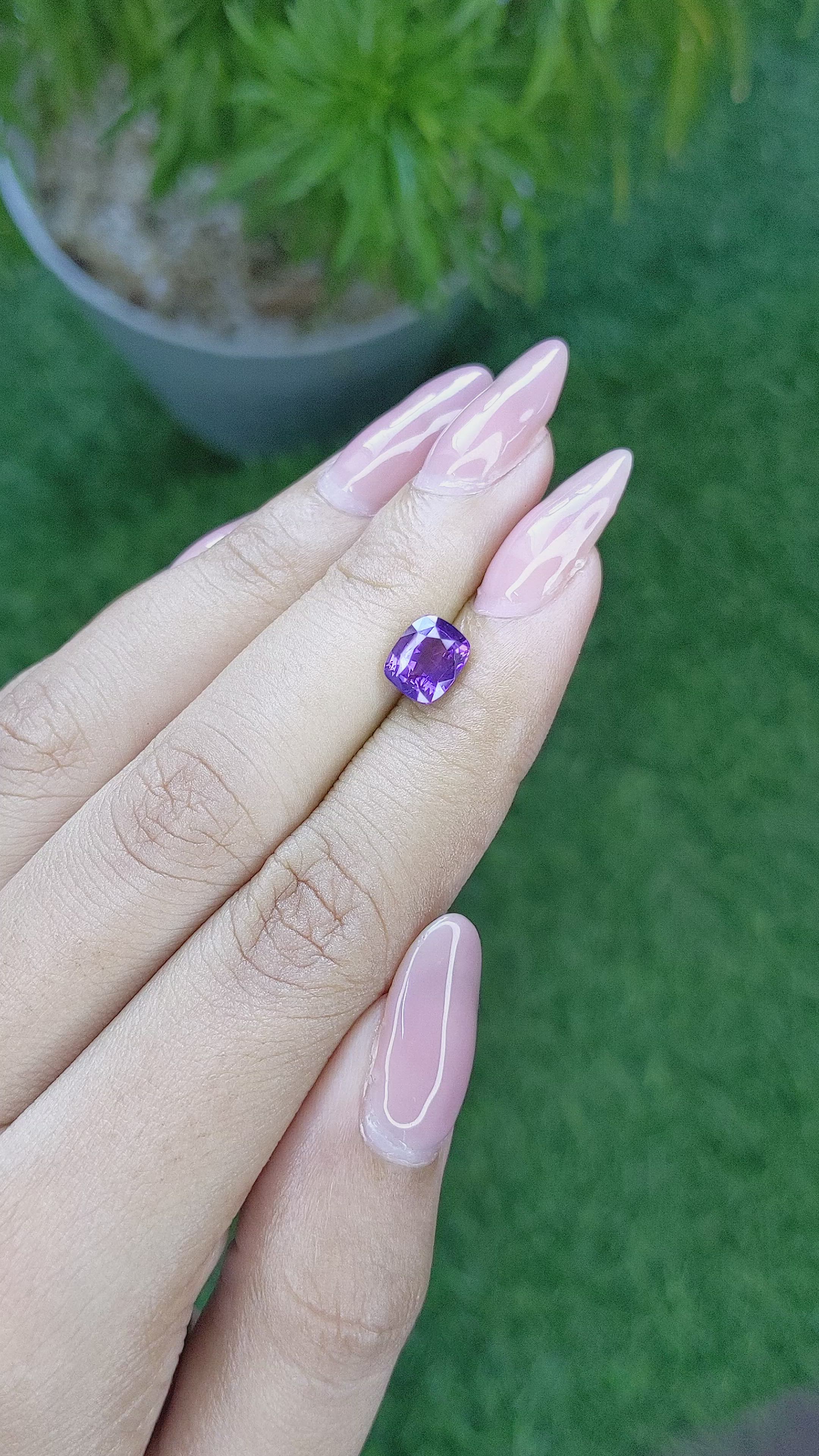 2.05 Ct. Bluish Purple Sapphire from Tanzania Size Video