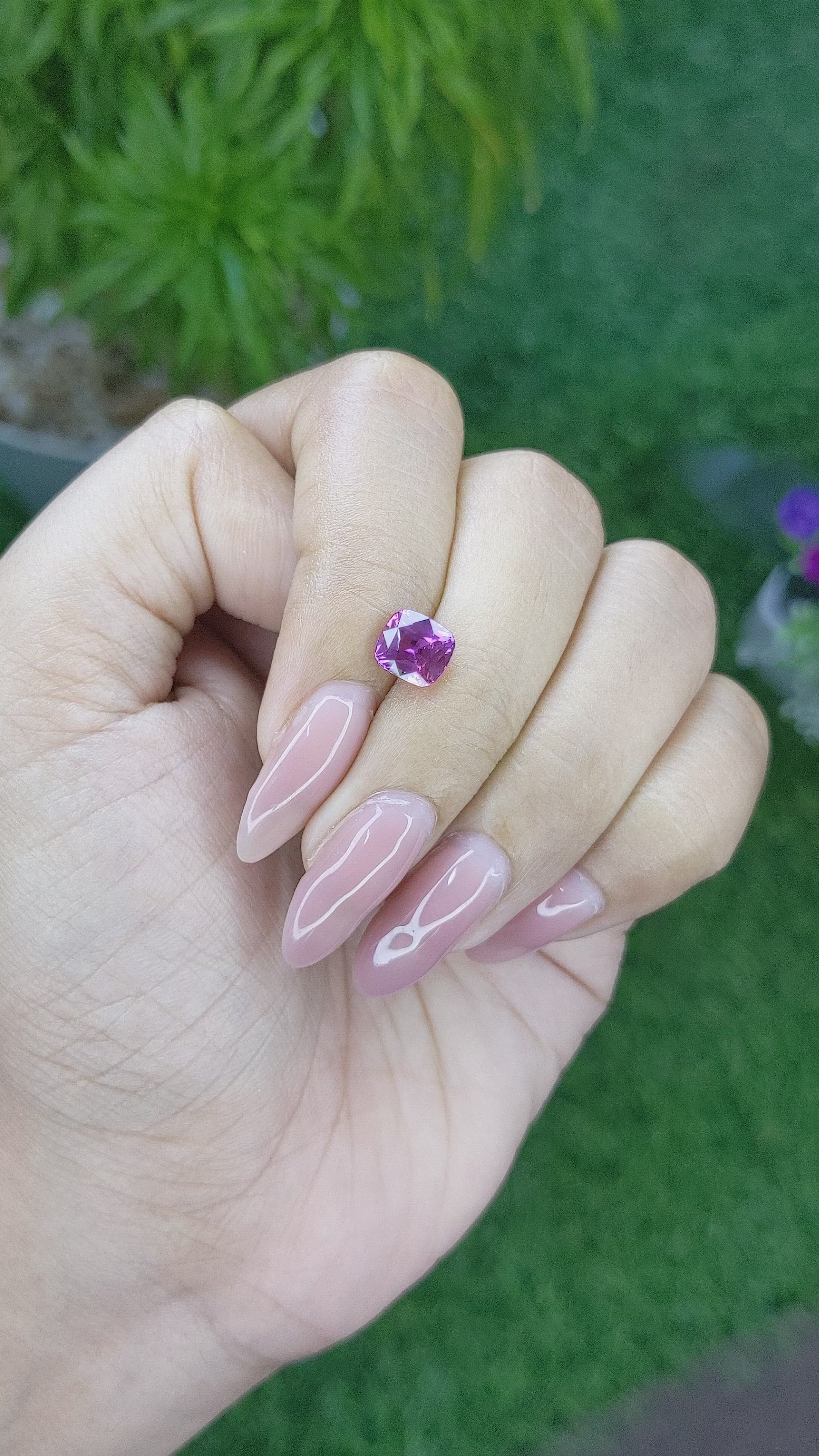 1.69 Ct. Pinkish Purple Sapphire from Tanzania Size Video