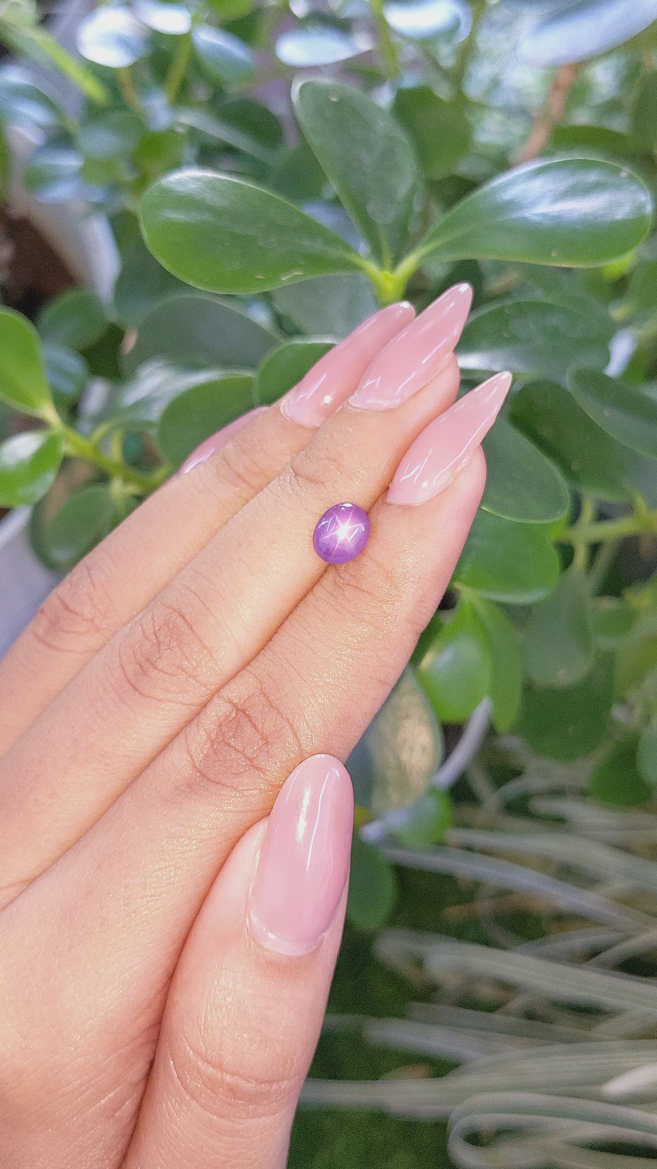1.81 Ct. Purple Star Sapphire from Madagascar Size Video