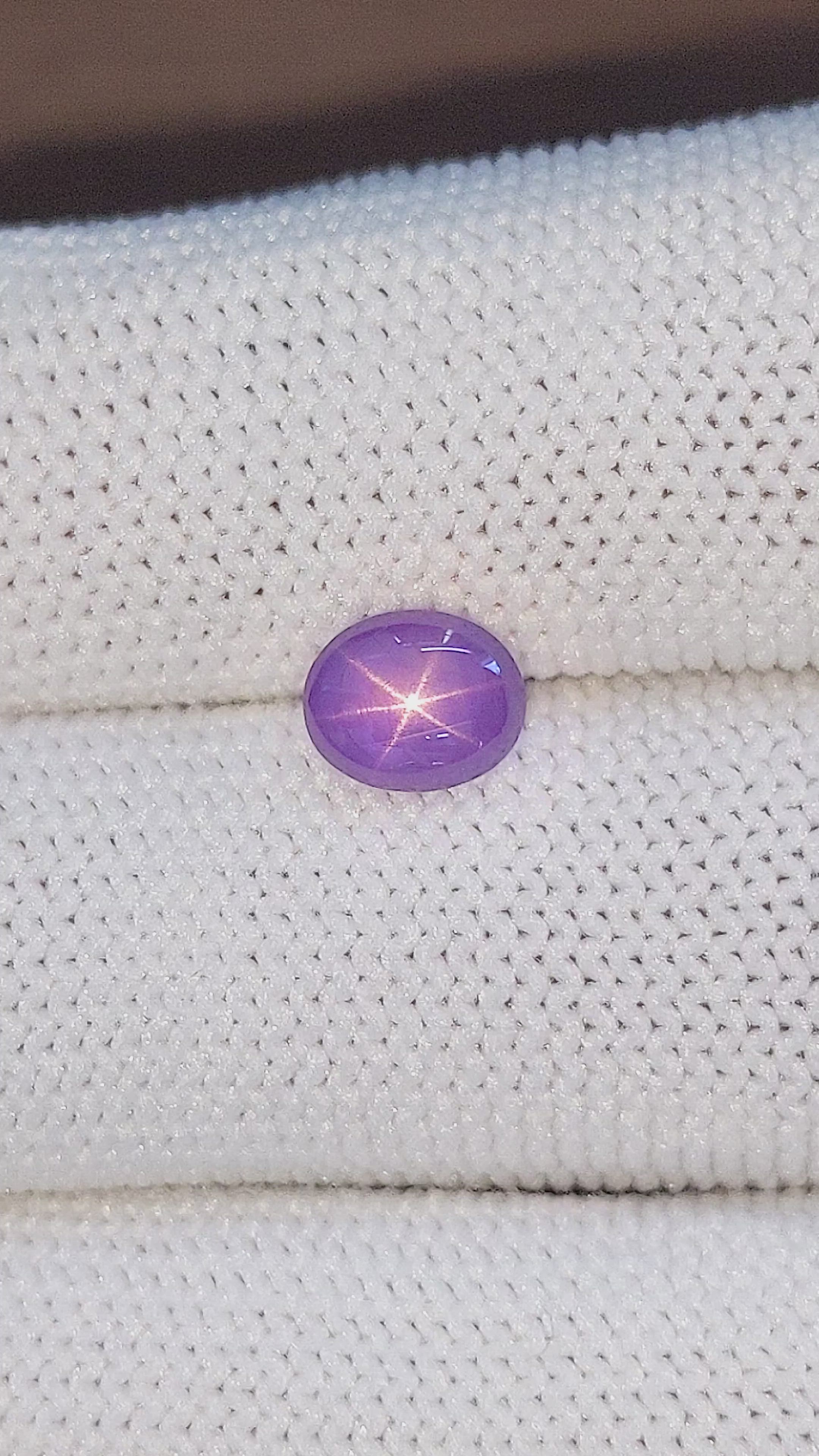 1.81 Ct. Purple Star Sapphire from Madagascar Size Video