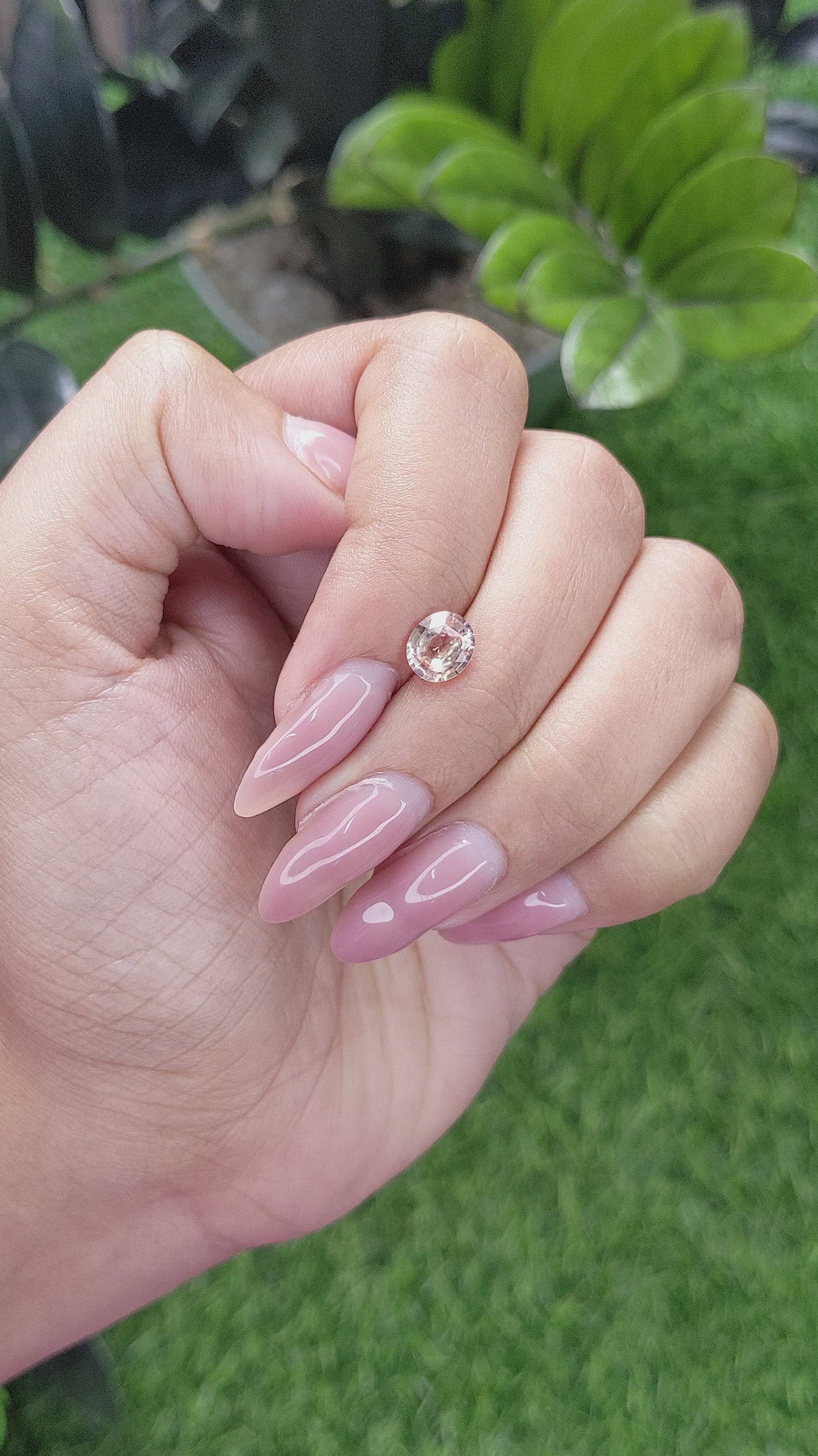 1.20 Ct. Peach Sapphire from Ceylon (Sri Lanka) Size Video