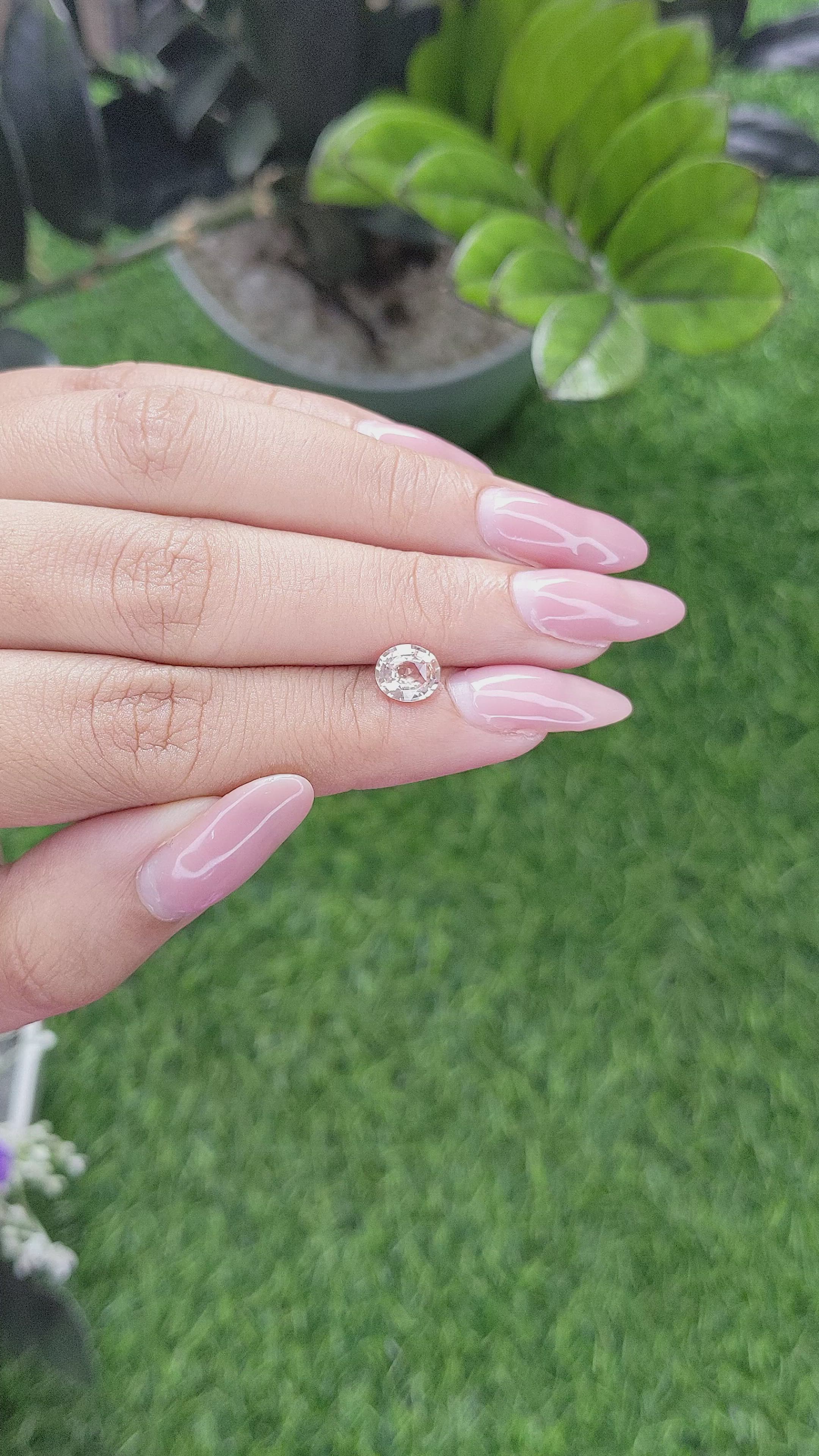 1.20 Ct. Peach Sapphire from Ceylon (Sri Lanka) Size Video