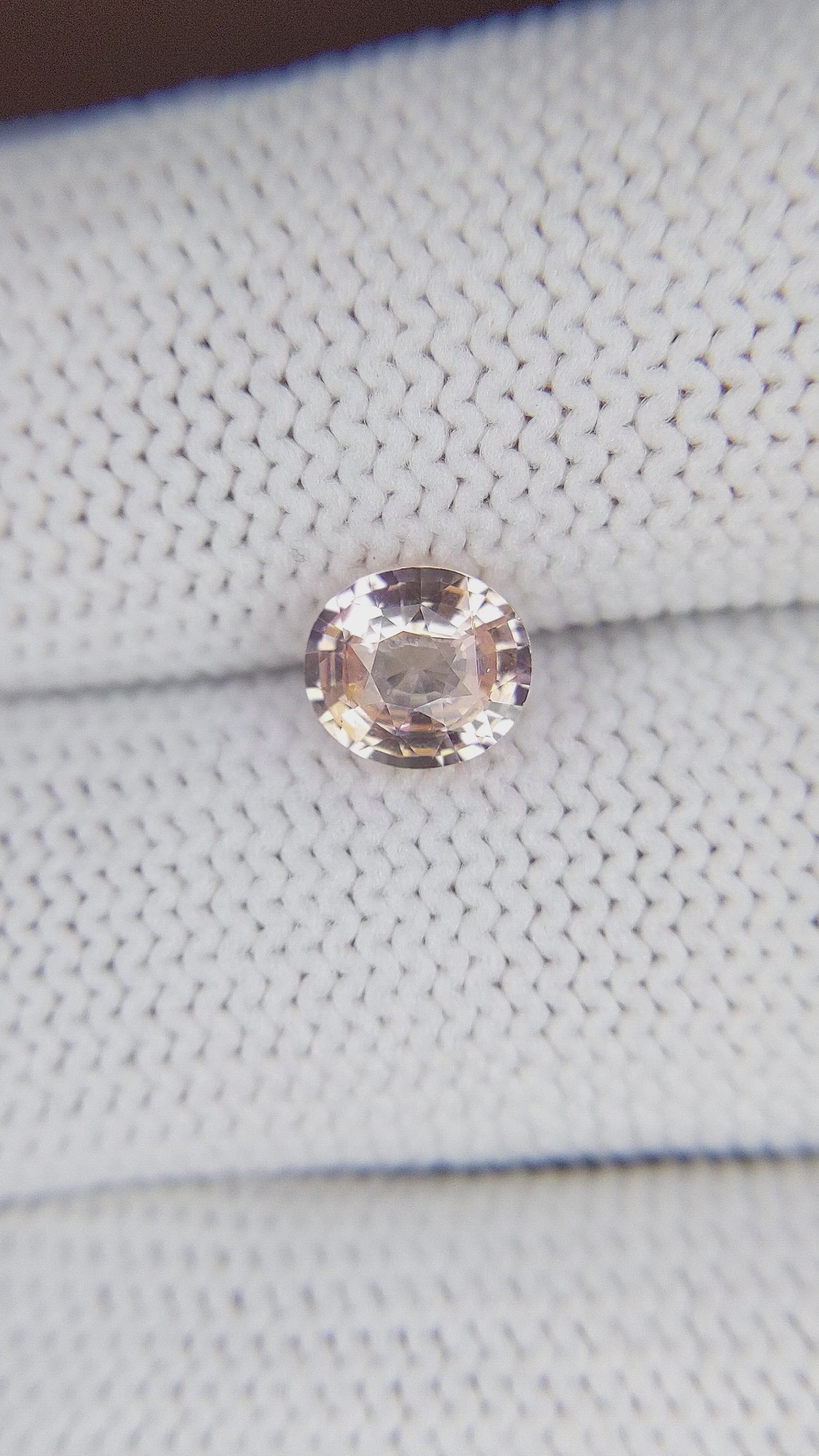 1.20 Ct. Peach Sapphire from Ceylon (Sri Lanka) Size Video