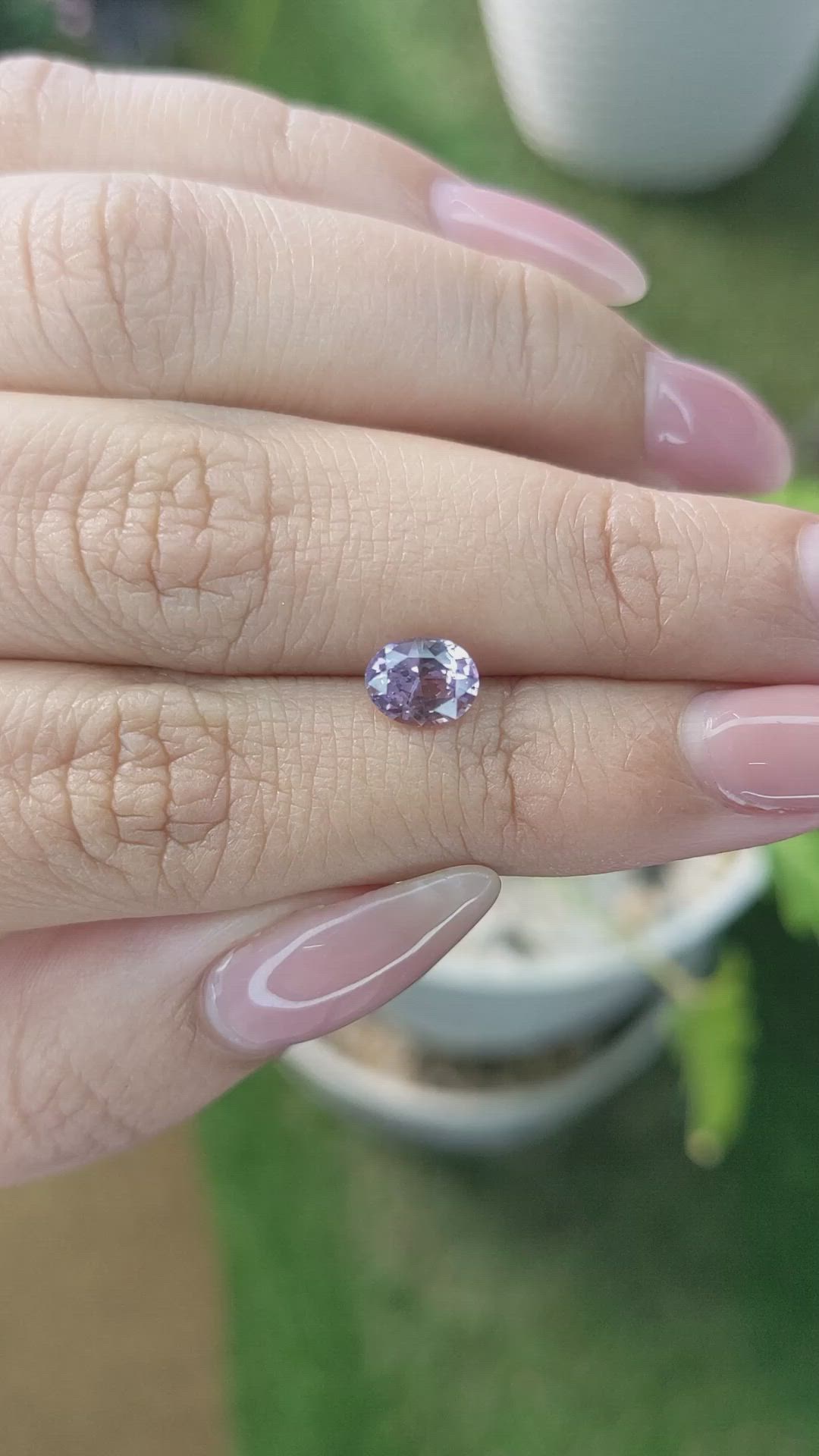 1.16 Ct. Pinkish Purple Sapphire from Ceylon (Sri Lanka) Size Video