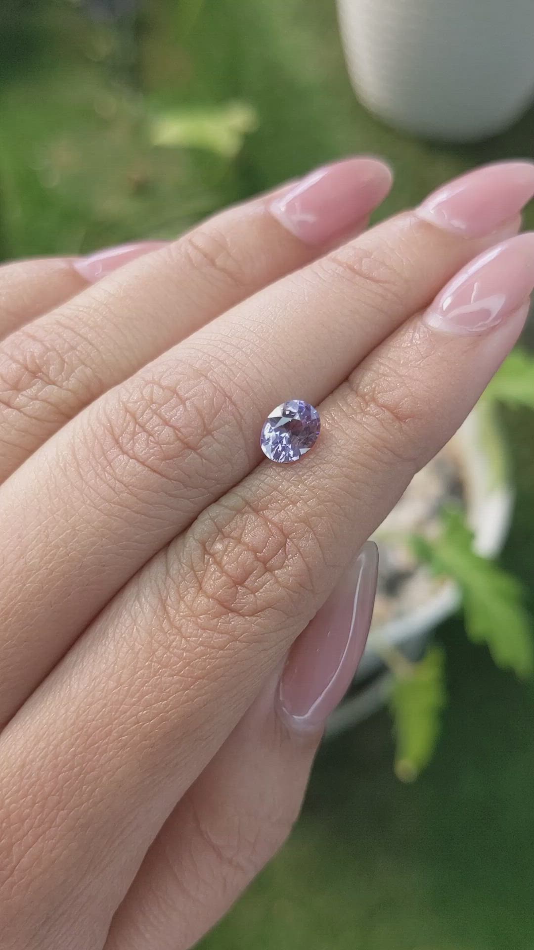 1.16 Ct. Pinkish Purple Sapphire from Ceylon (Sri Lanka) Size Video