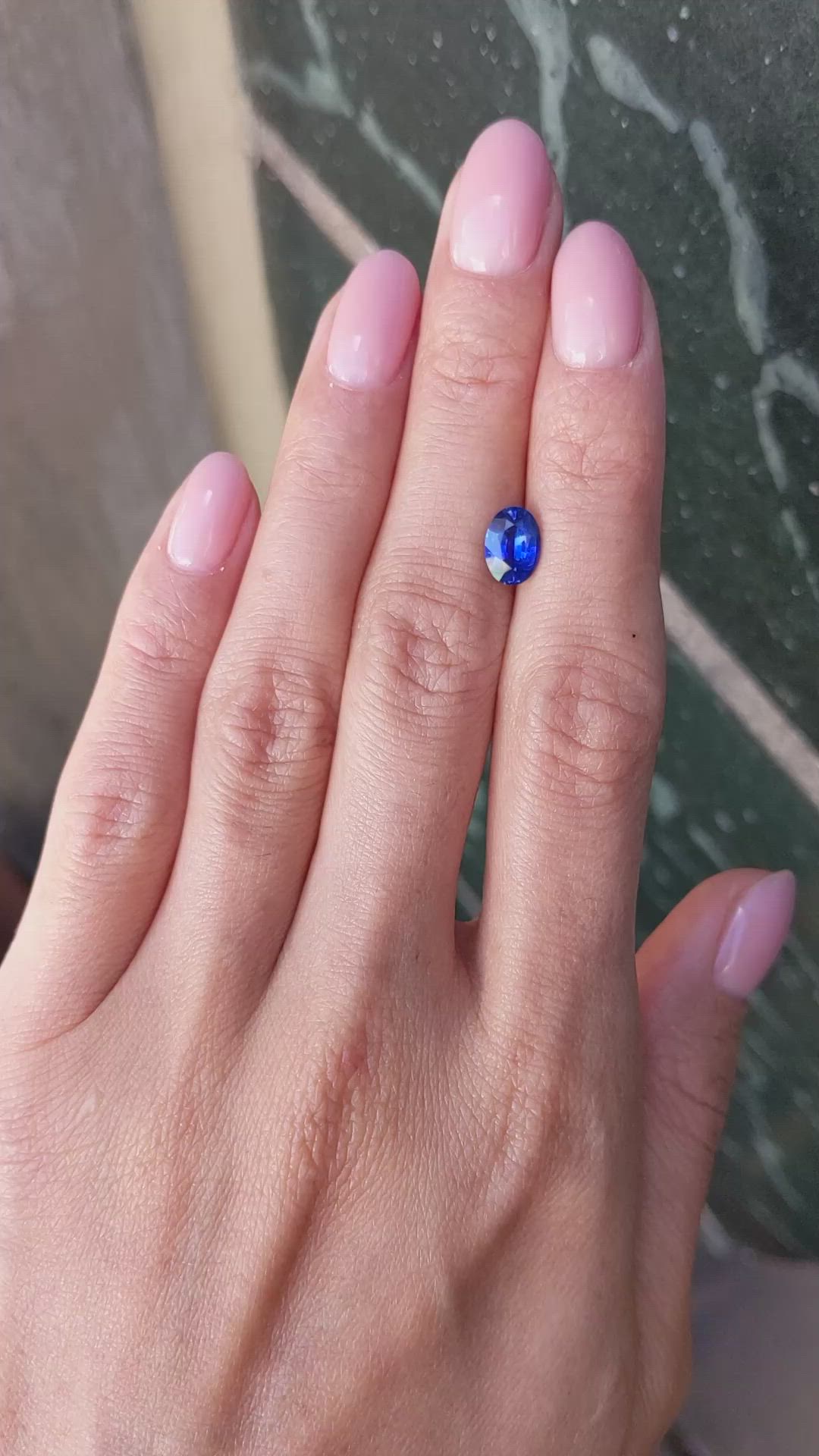 1.44 Ct. Blue Sapphire from Ceylon (Sri Lanka) Size Video