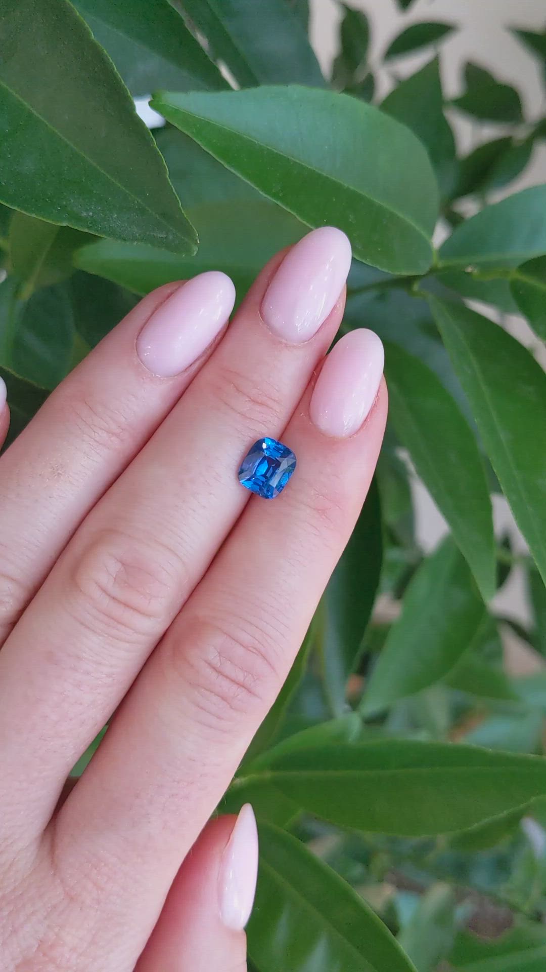 2.16 Ct. Blue Sapphire from Ceylon (Sri Lanka) Size Video