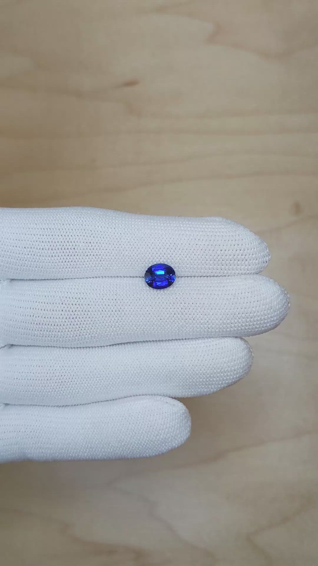 2.09 Ct. Blue Sapphire from Ceylon (Sri Lanka) Size Video