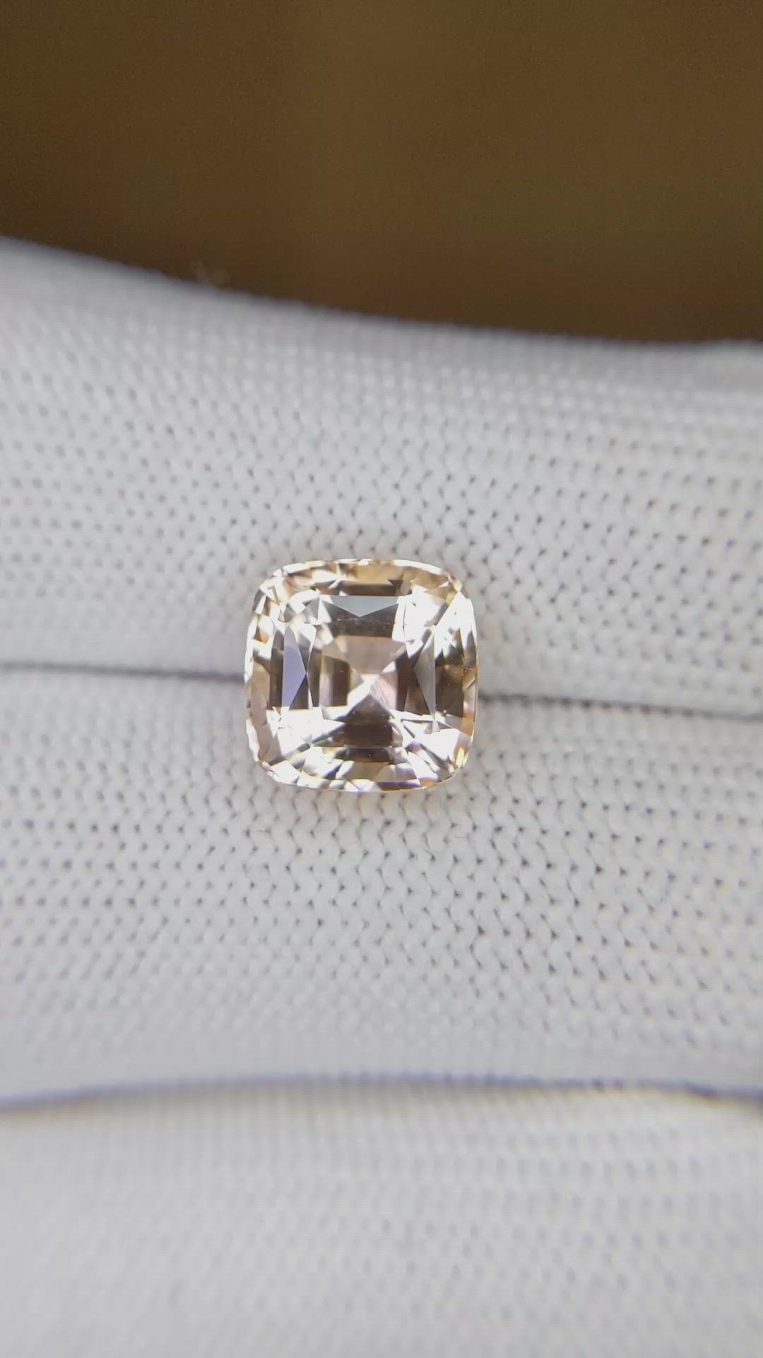 5.62 Ct. Peach Sapphire from Ceylon (Sri Lanka) Size Video