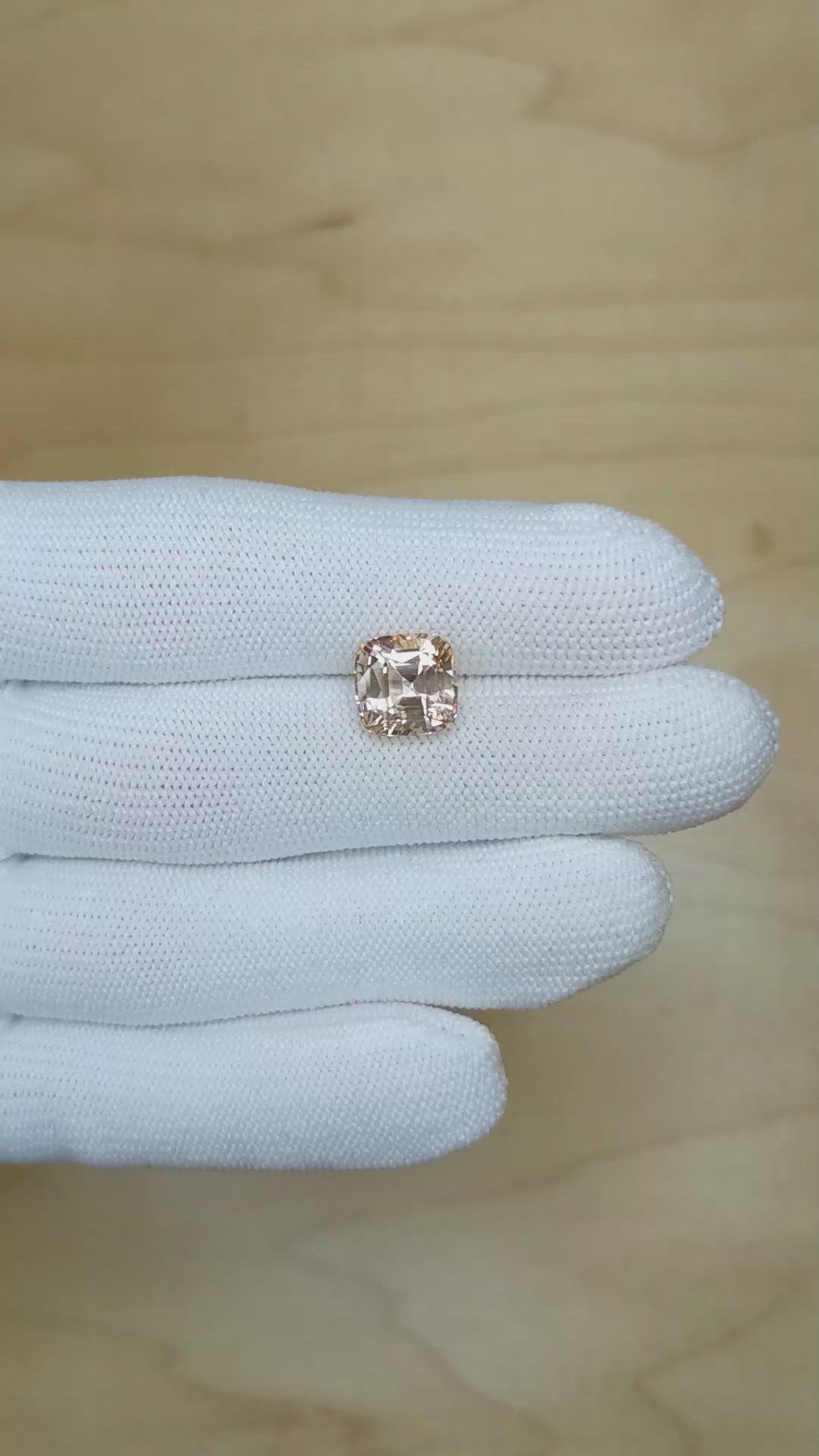 5.62 Ct. Peach Sapphire from Ceylon (Sri Lanka) Size Video