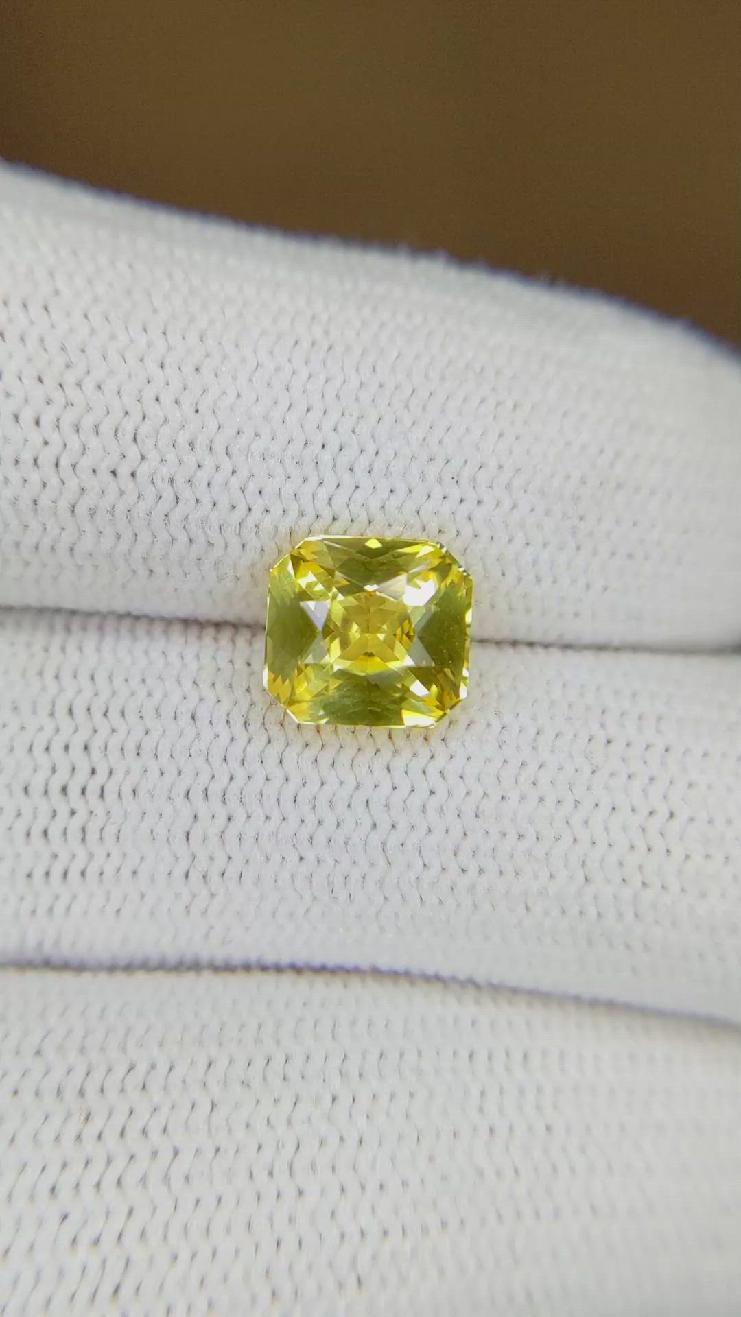 2.66 Ct. Yellow Sapphire from Ceylon (Sri Lanka) Size Video