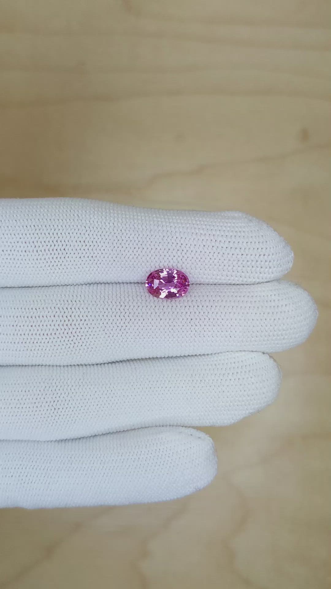 2.04 Ct. Pink Sapphire from Ceylon (Sri Lanka) Size Video