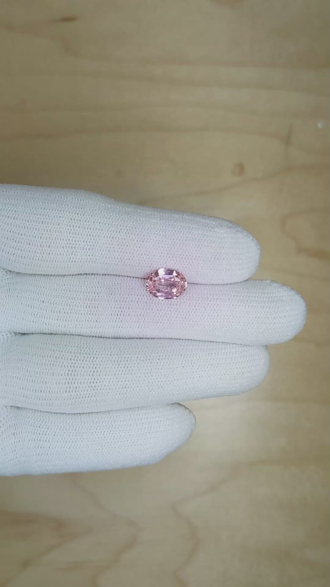 2.03 Ct. Pink Sapphire from Ceylon (Sri Lanka) Size Video