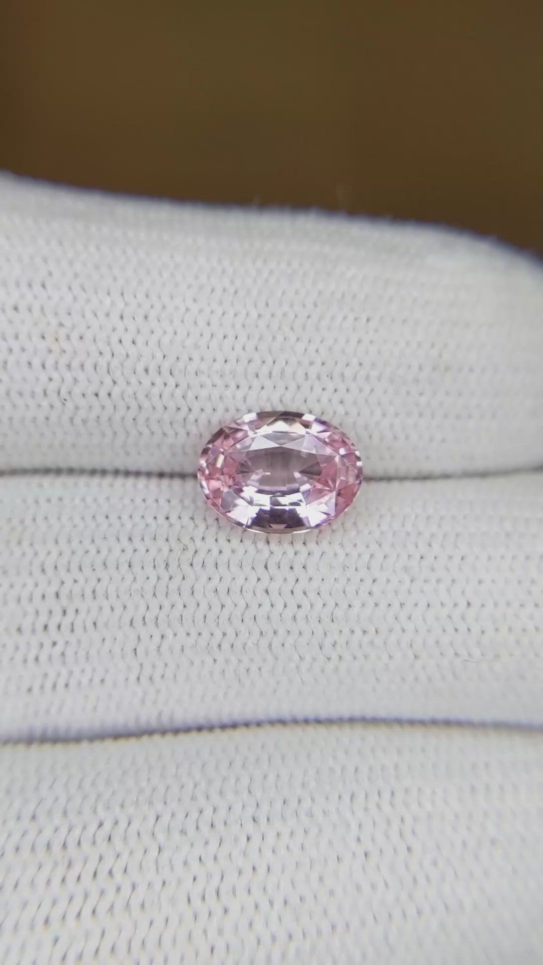 2.03 Ct. Pink Sapphire from Ceylon (Sri Lanka) Size Video