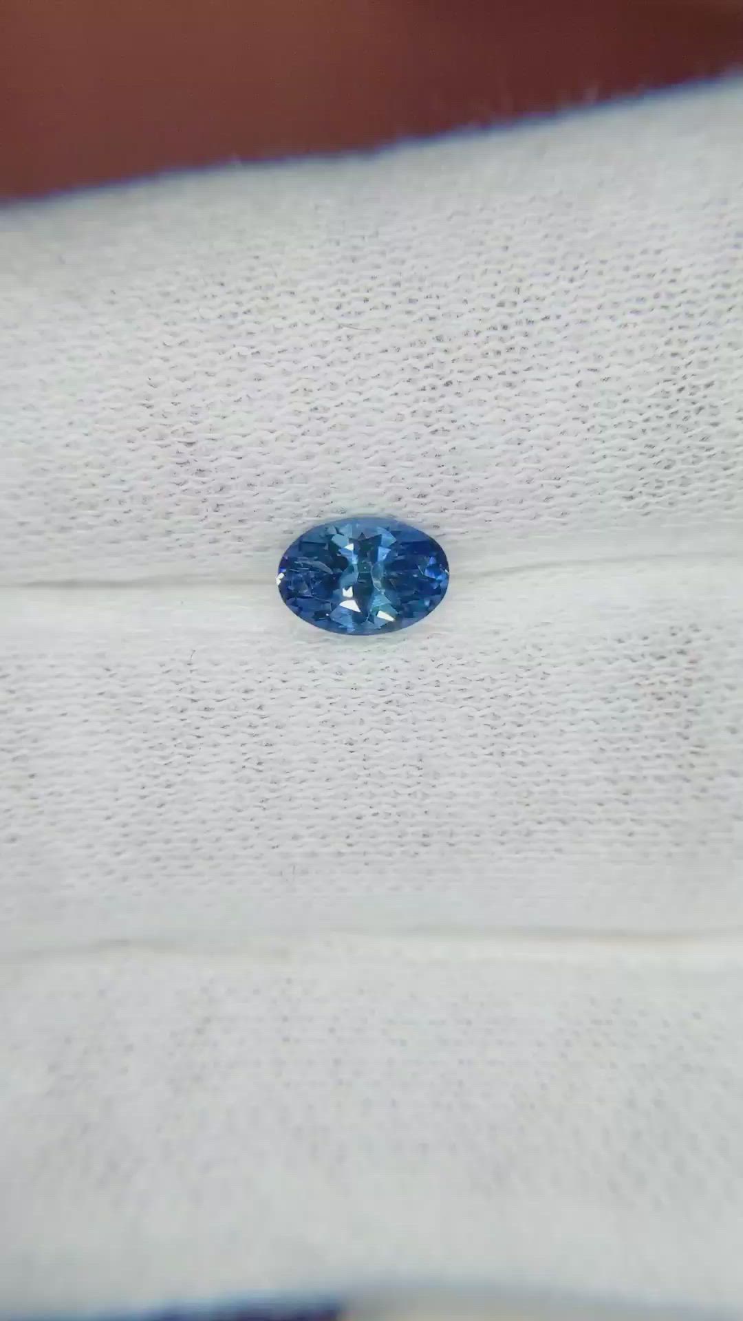 0.74 Ct. Blue Sapphire from Ceylon (Sri Lanka) Size Video