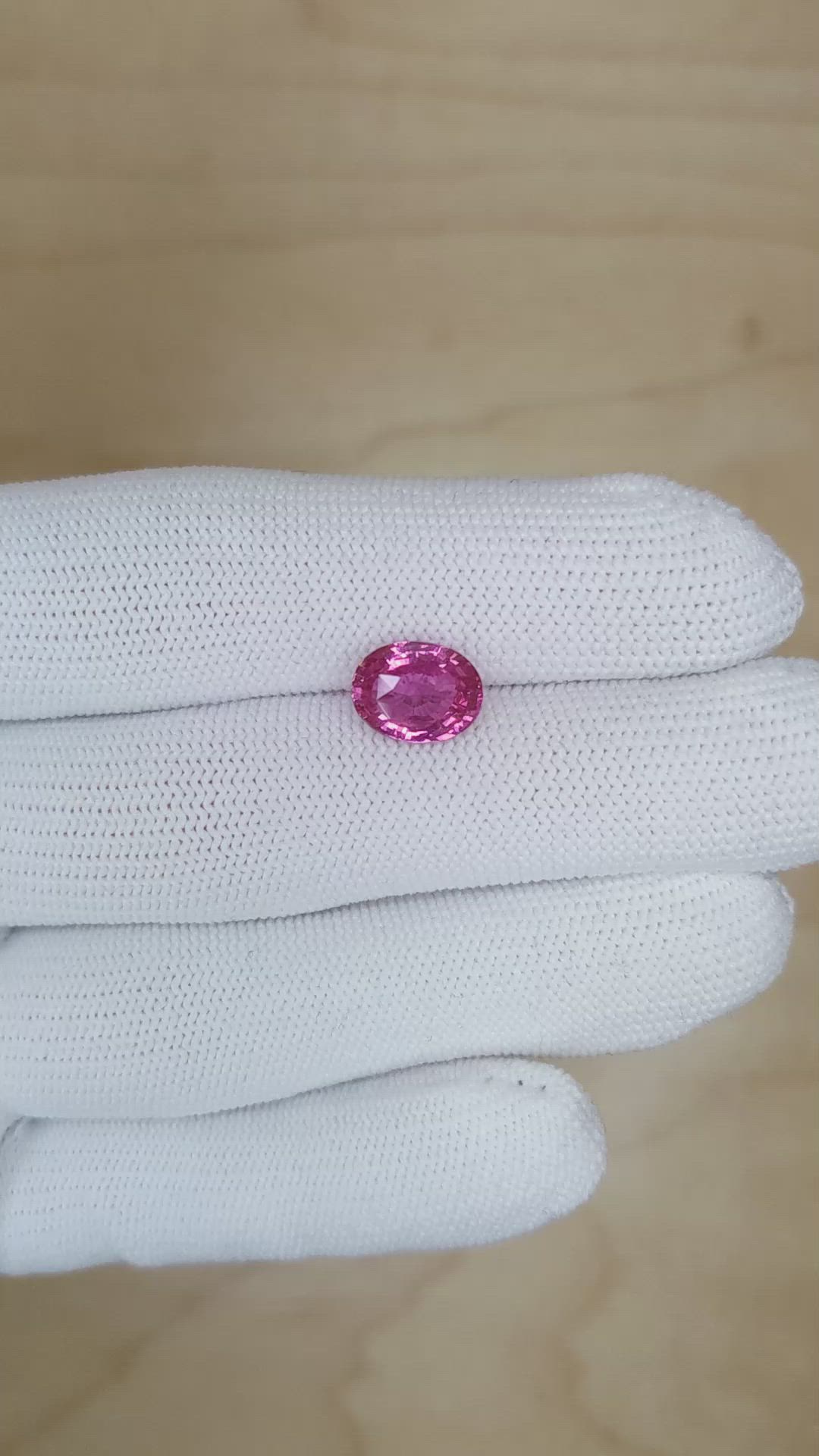3.03 Ct. Pink Sapphire from Ceylon (Sri Lanka) Size Video
