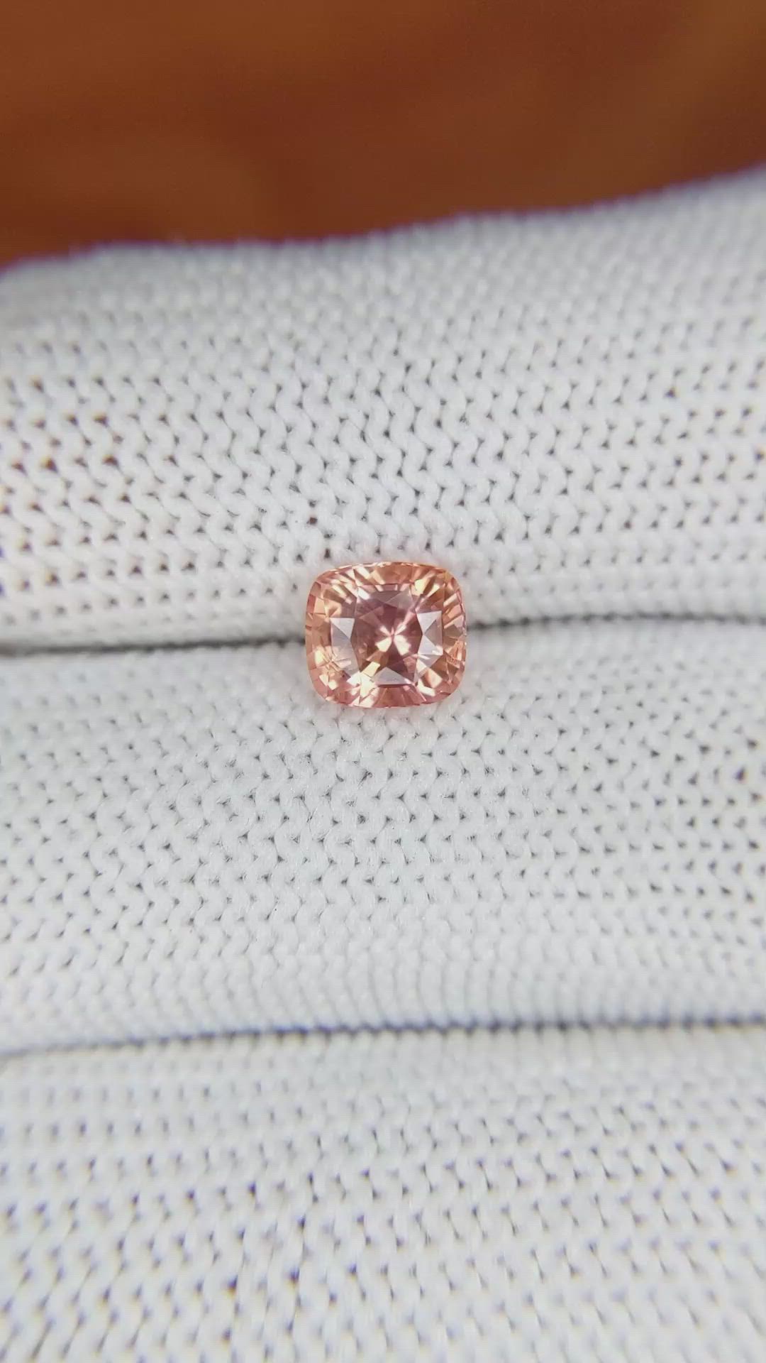 1.53 Ct. Padparadscha Sapphire from Ceylon (Sri Lanka) Size Video