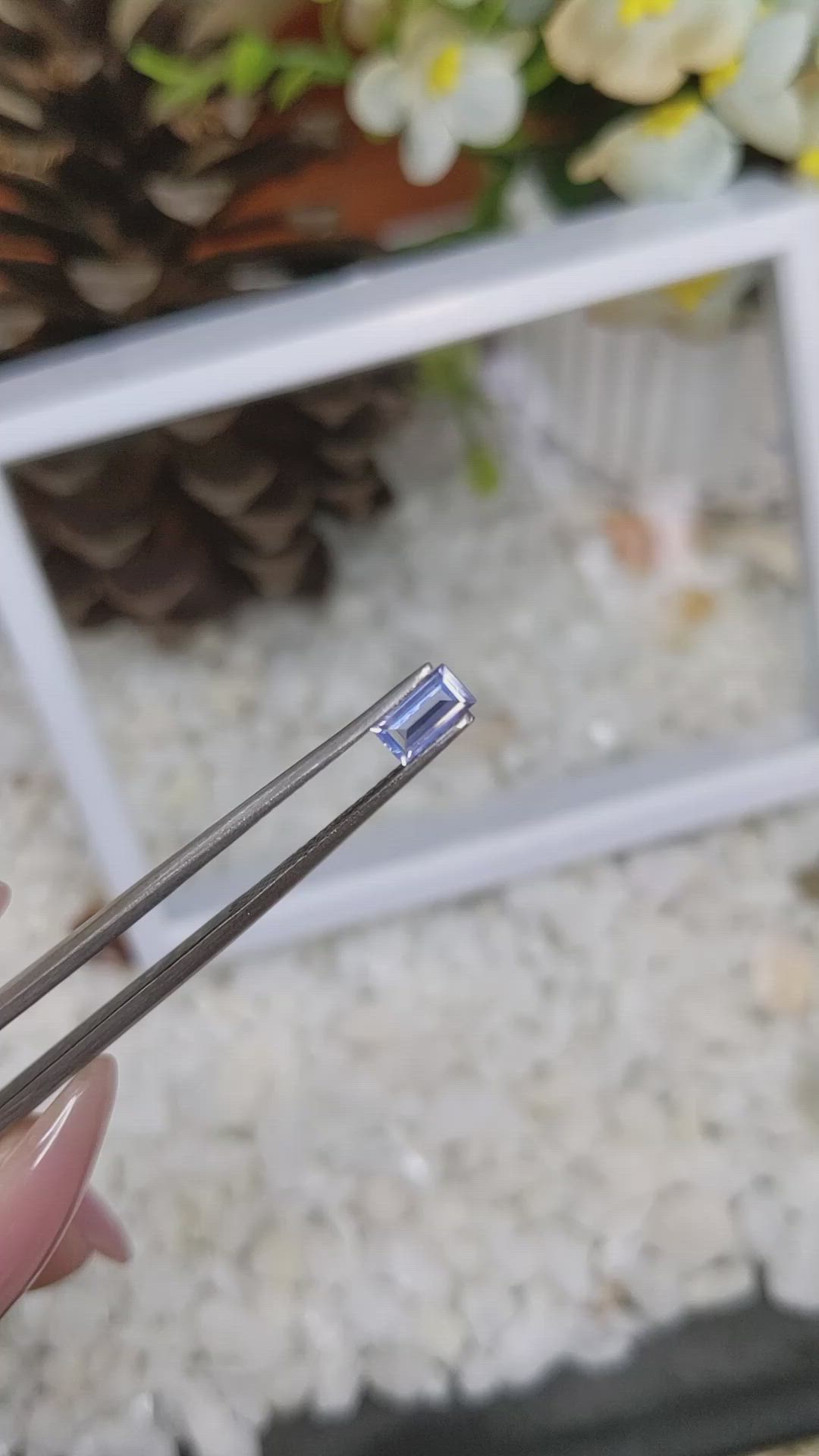 0.43 Ct. Blue Sapphire from Ceylon (Sri Lanka) Size Video
