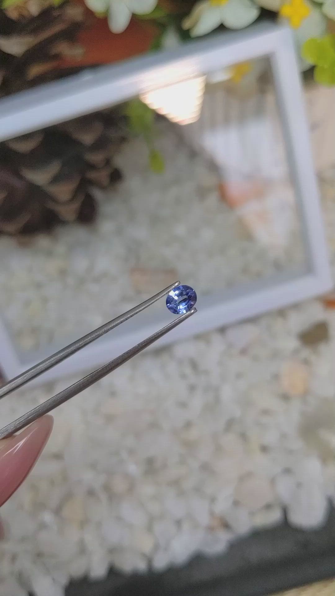 0.44 Ct. Blue Sapphire from Ceylon (Sri Lanka) Size Video