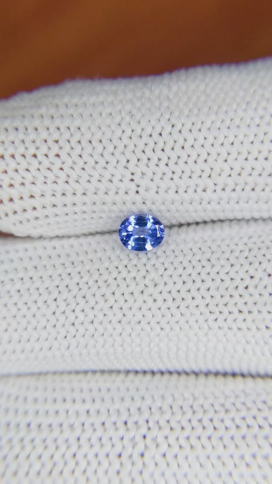0.44 Ct. Blue Sapphire from Ceylon (Sri Lanka) Size Video