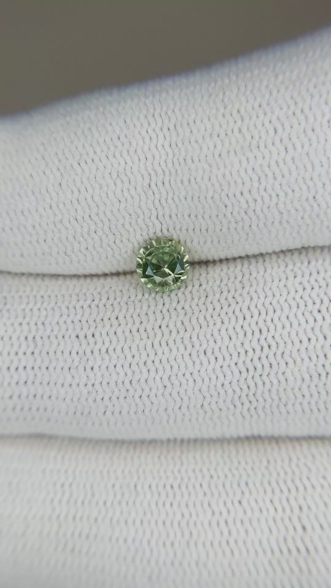 0.61 Ct. Green Sapphire from Madagascar Size Video