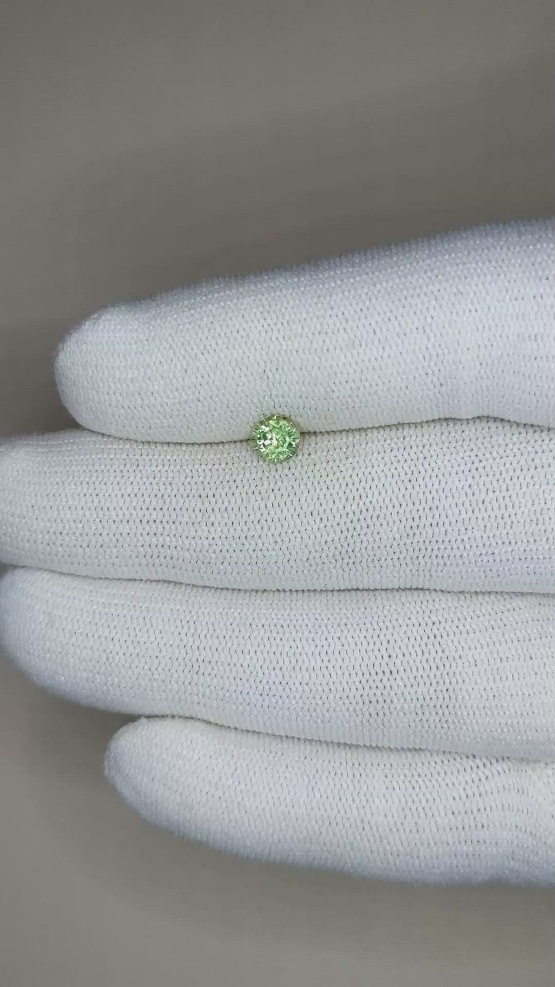 0.61 Ct. Green Sapphire from Madagascar Size Video