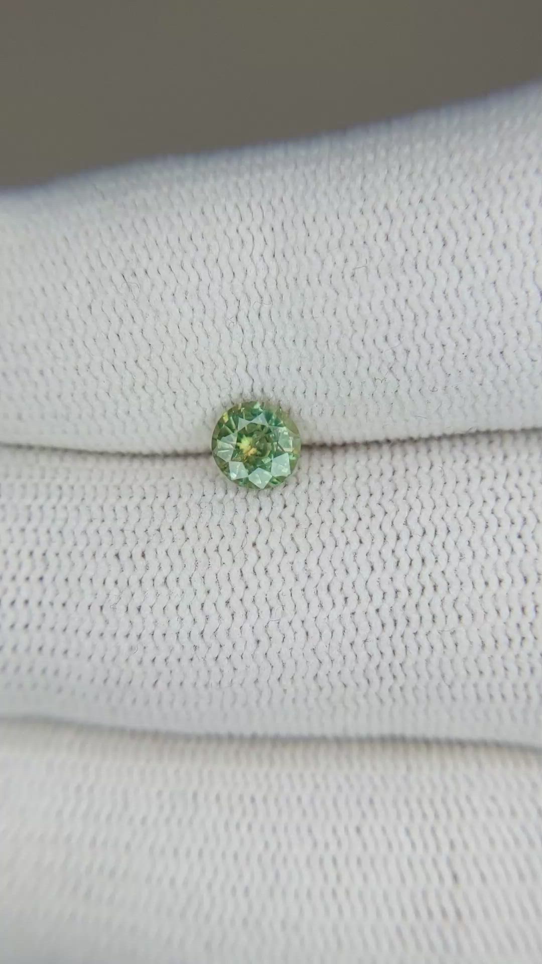 0.64 Ct. Bluish Green Sapphire from Madagascar Size Video