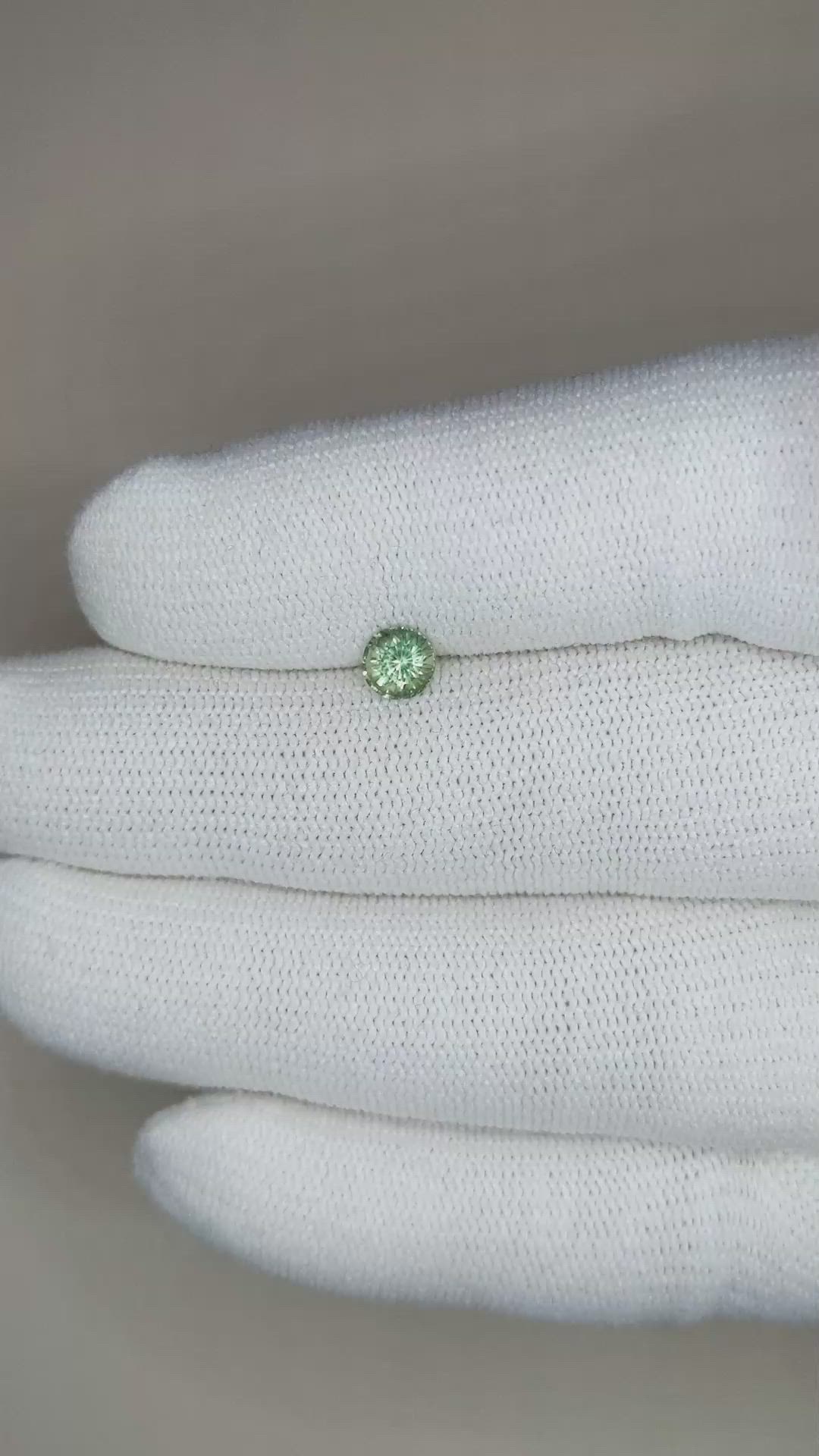 0.66 Ct. Bluish Green Sapphire from Madagascar Size Video