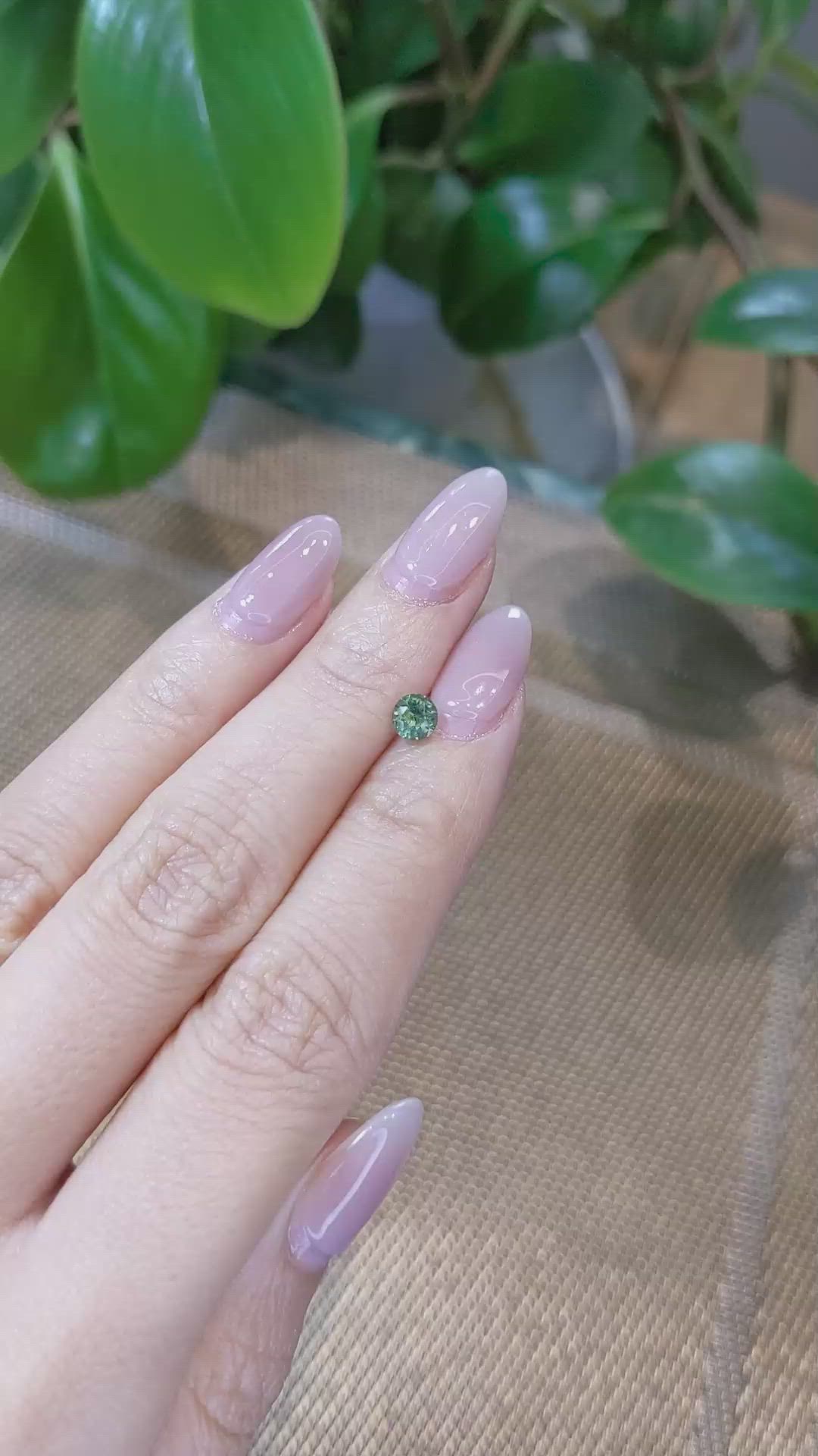 0.66 Ct. Bluish Green Sapphire from Madagascar Size Video