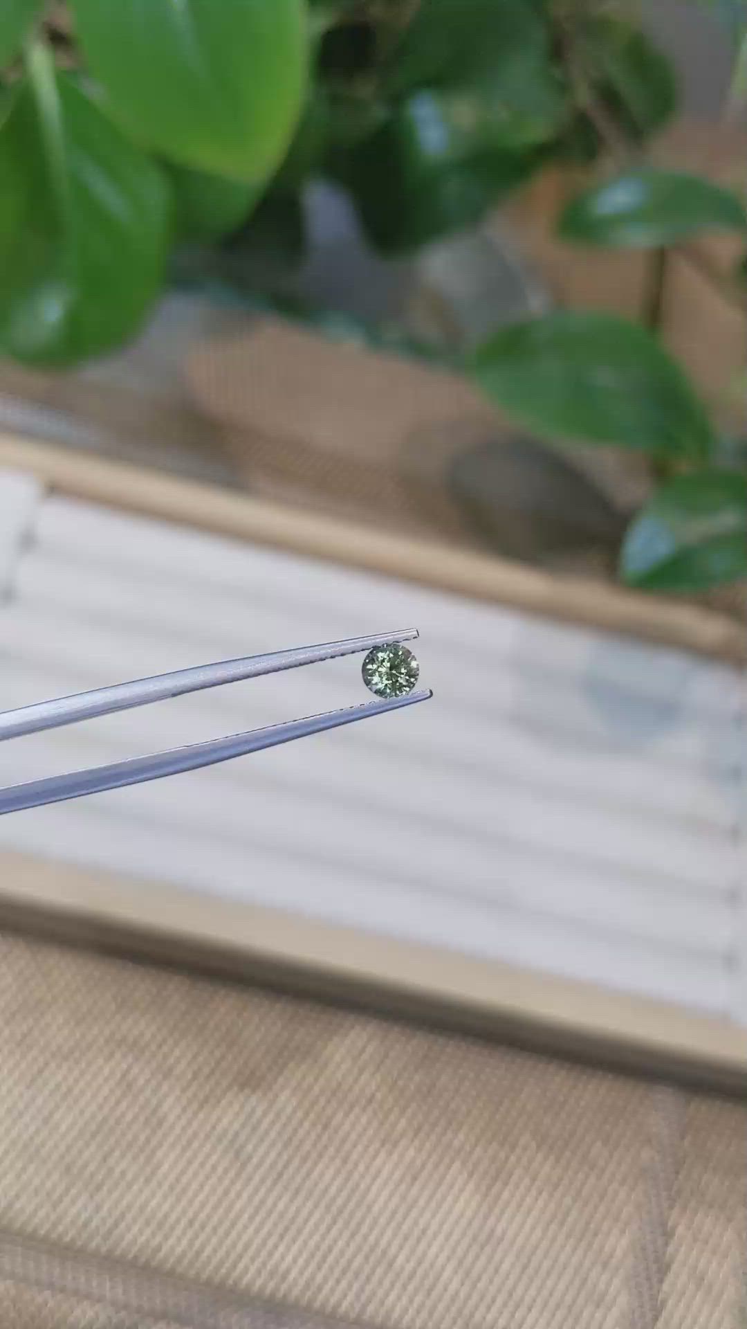 0.62 Ct. Bluish Green Sapphire from Madagascar Size Video