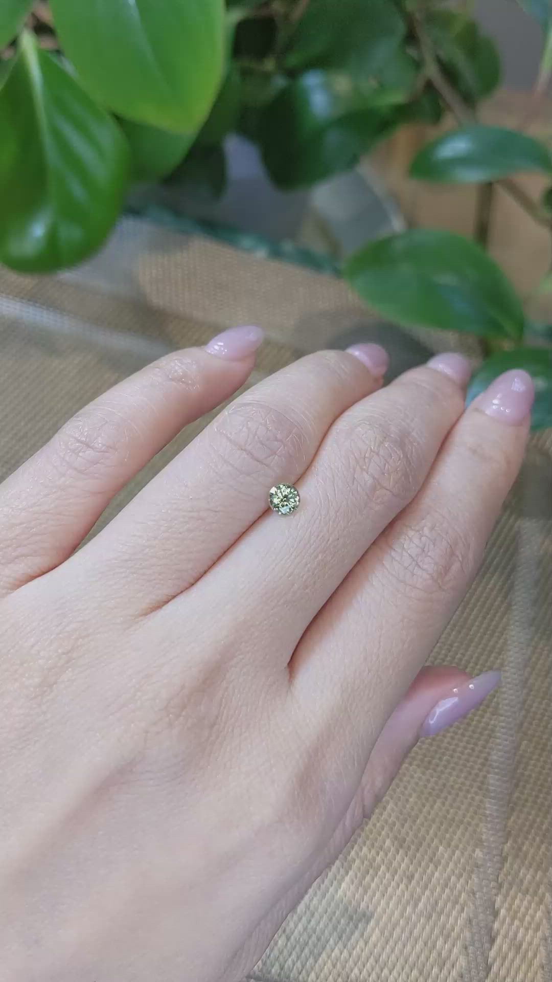 0.62 Ct. Bluish Green Sapphire from Madagascar Size Video