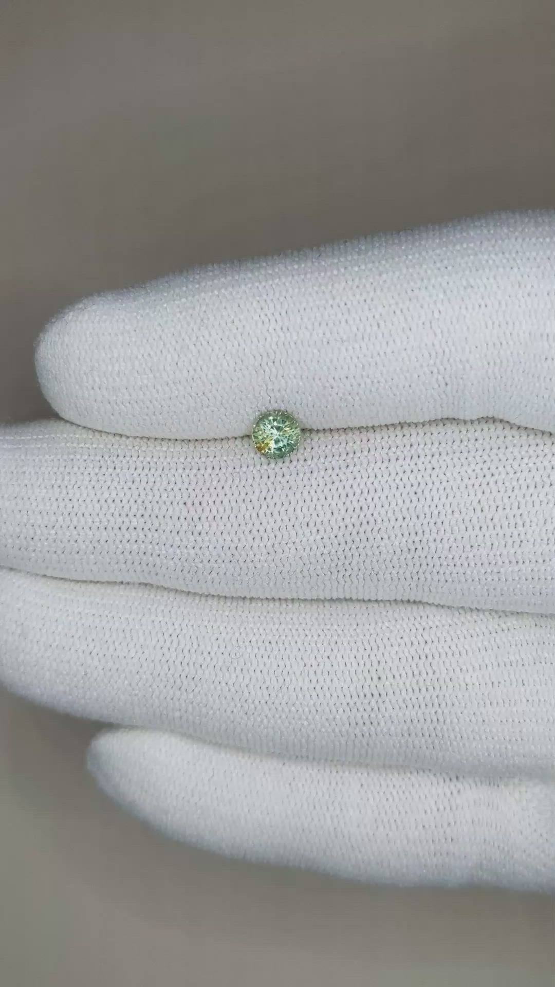 0.62 Ct. Bluish Green Sapphire from Madagascar Size Video