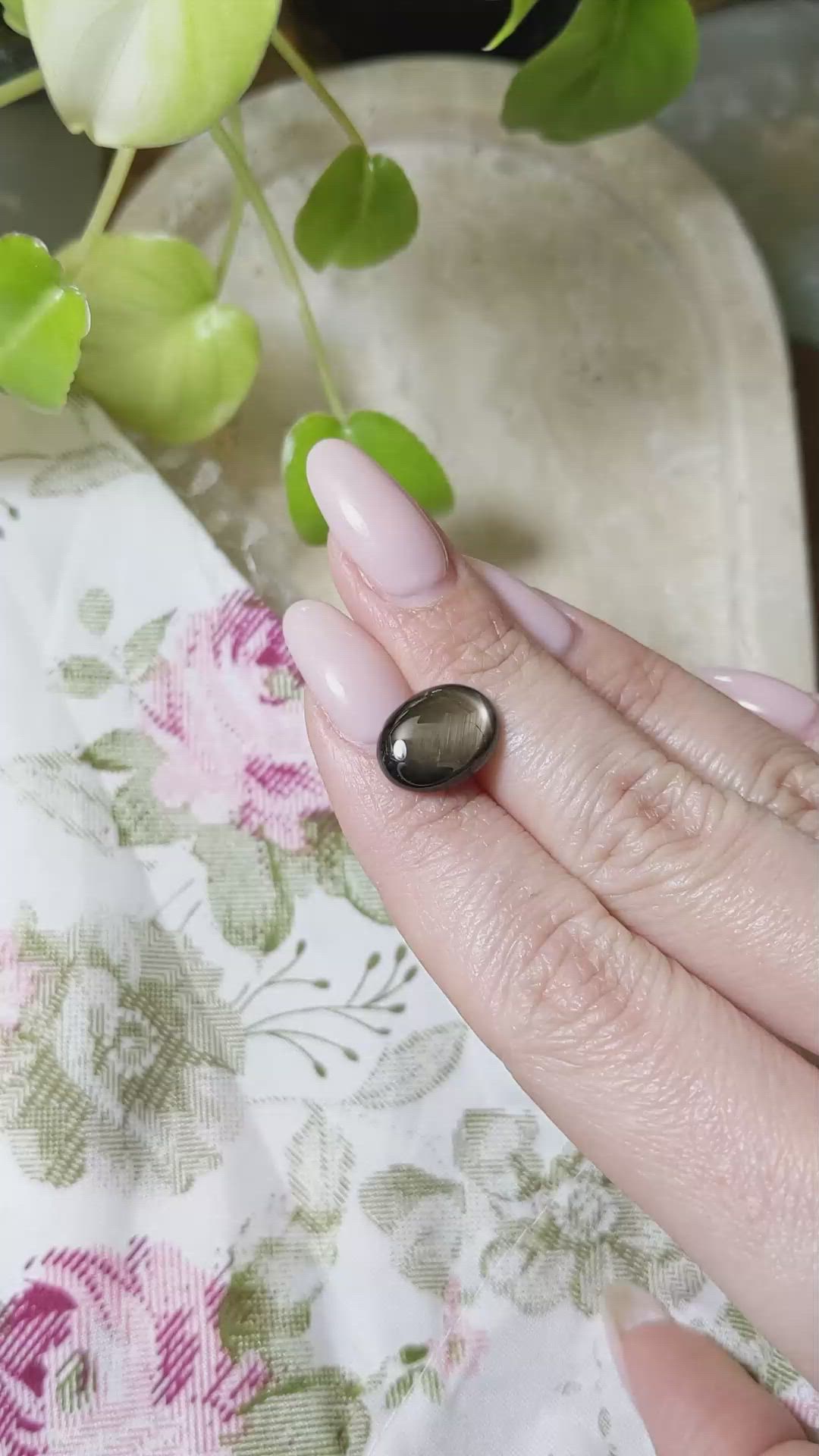 6.76 Ct. Black Star Sapphire from Thailand Size Video