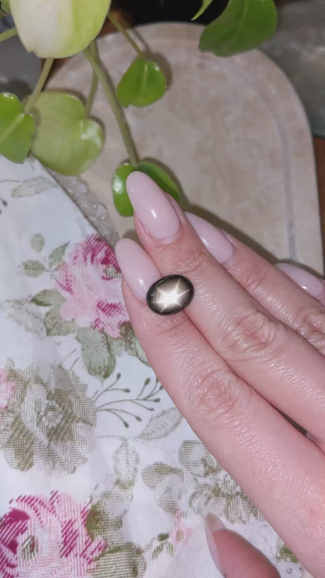 6.76 Ct. Black Star Sapphire from Thailand Size Video