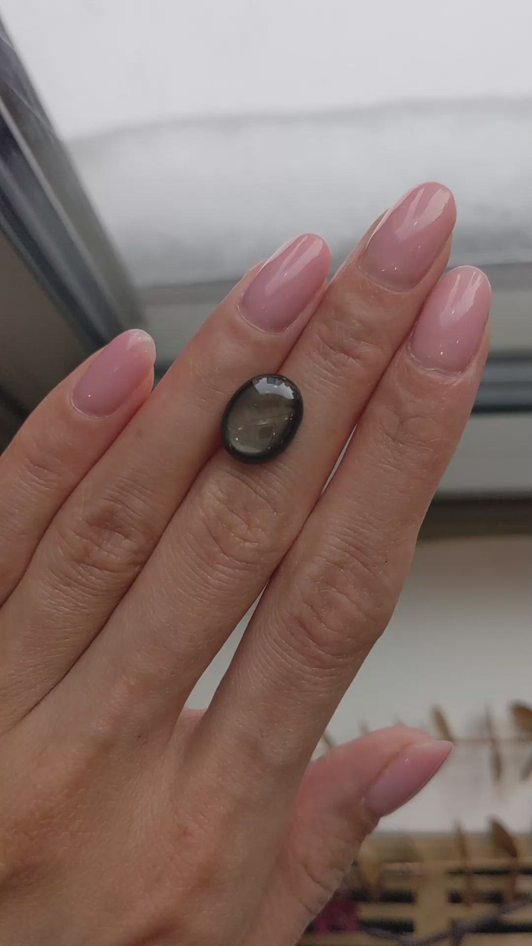 6.76 Ct. Black Star Sapphire from Thailand Size Video