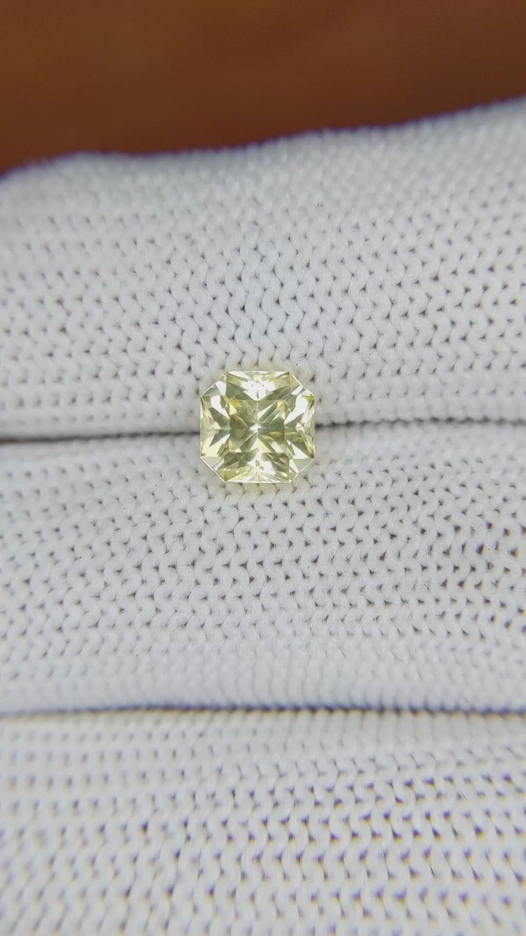 1.59 Ct. Yellow Sapphire from Ceylon (Sri Lanka) Size Video