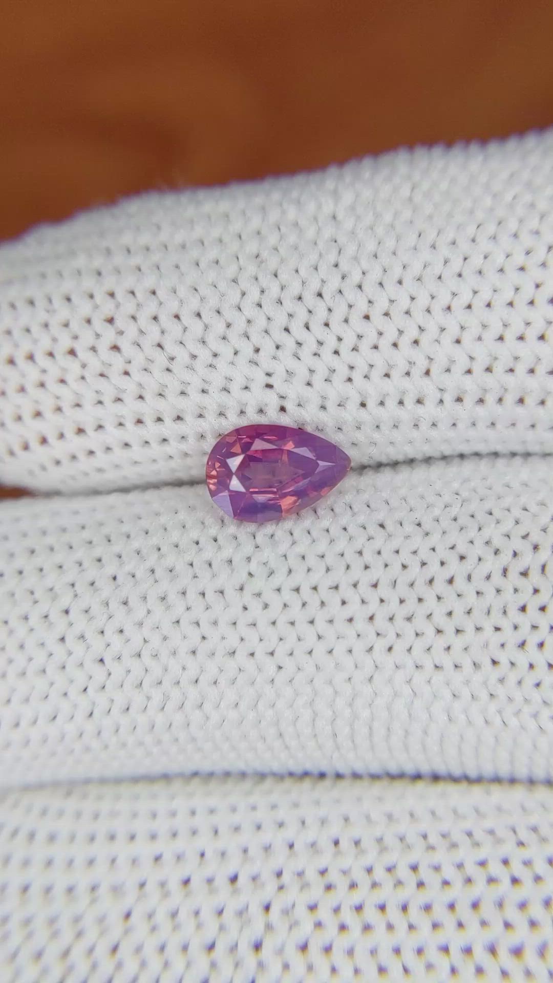 1.06 Ct. Pinkish Purple Sapphire from Ceylon (Sri Lanka) Size Video